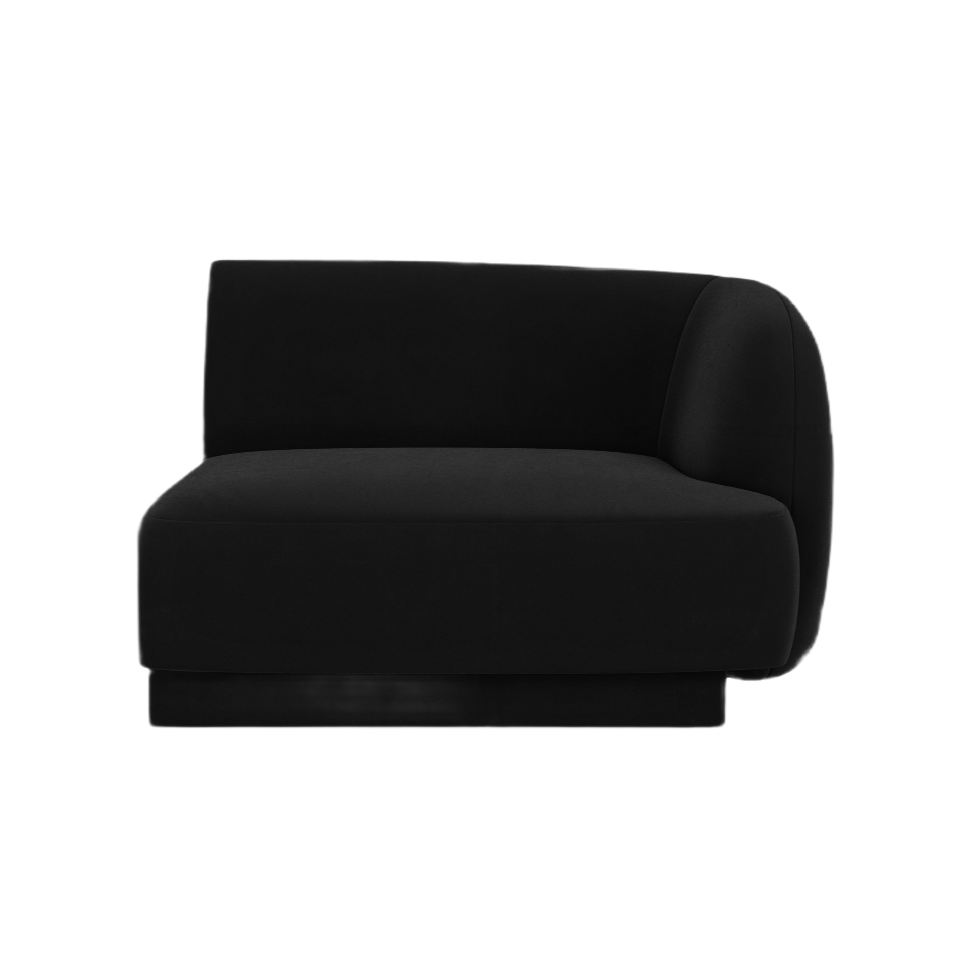 Sofa modułowa aksamitna MILEY - moduł prawostronny czarny – Micadoni