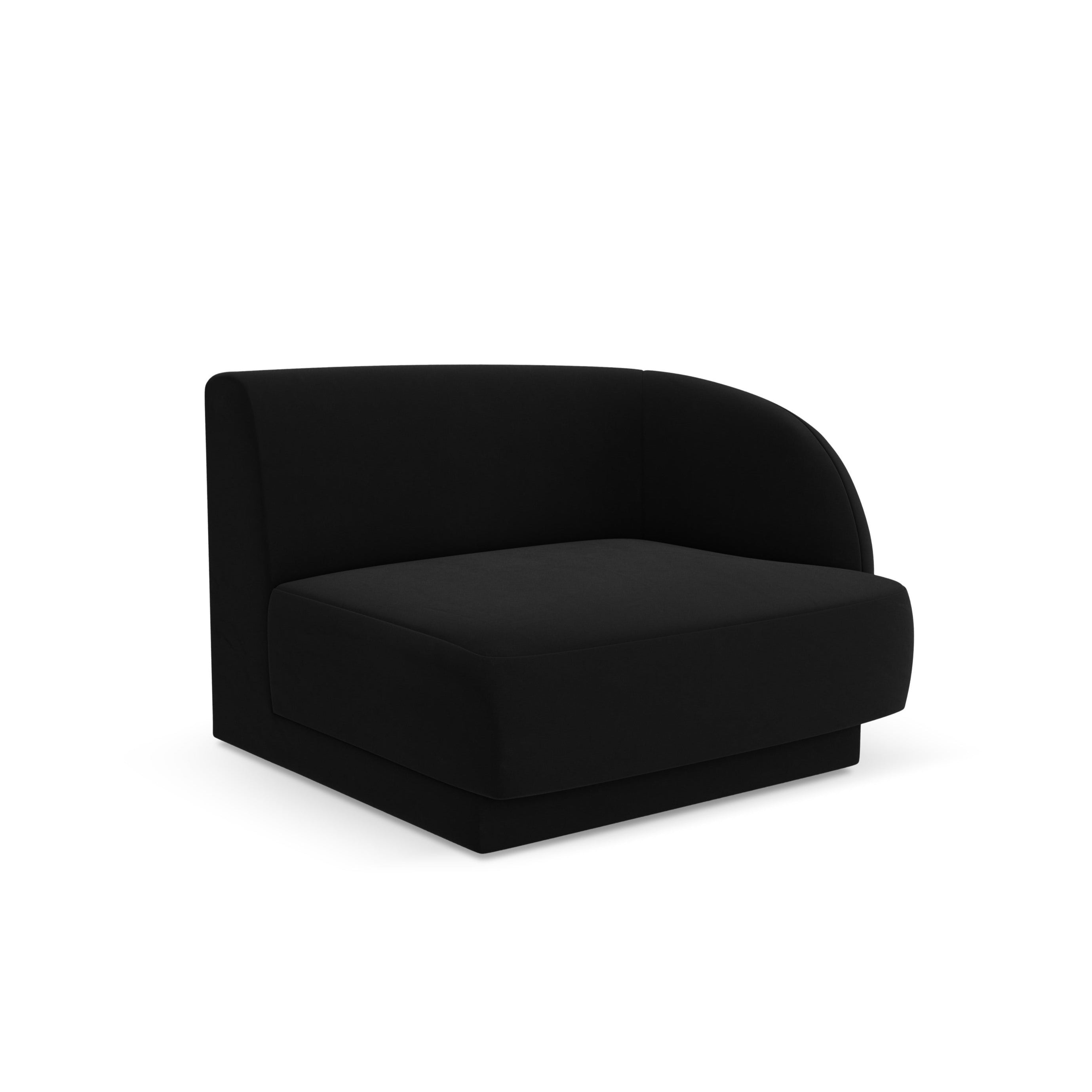 Sofa modułowa aksamitna MILEY - moduł prawostronny czarny – Micadoni