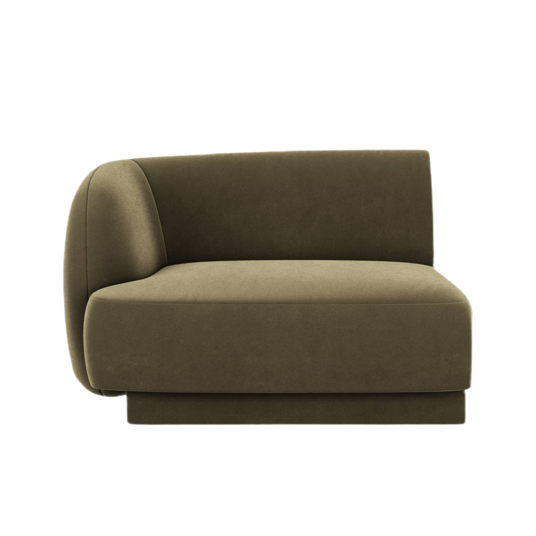 Velvet modular sofa MILEY - left-side module green