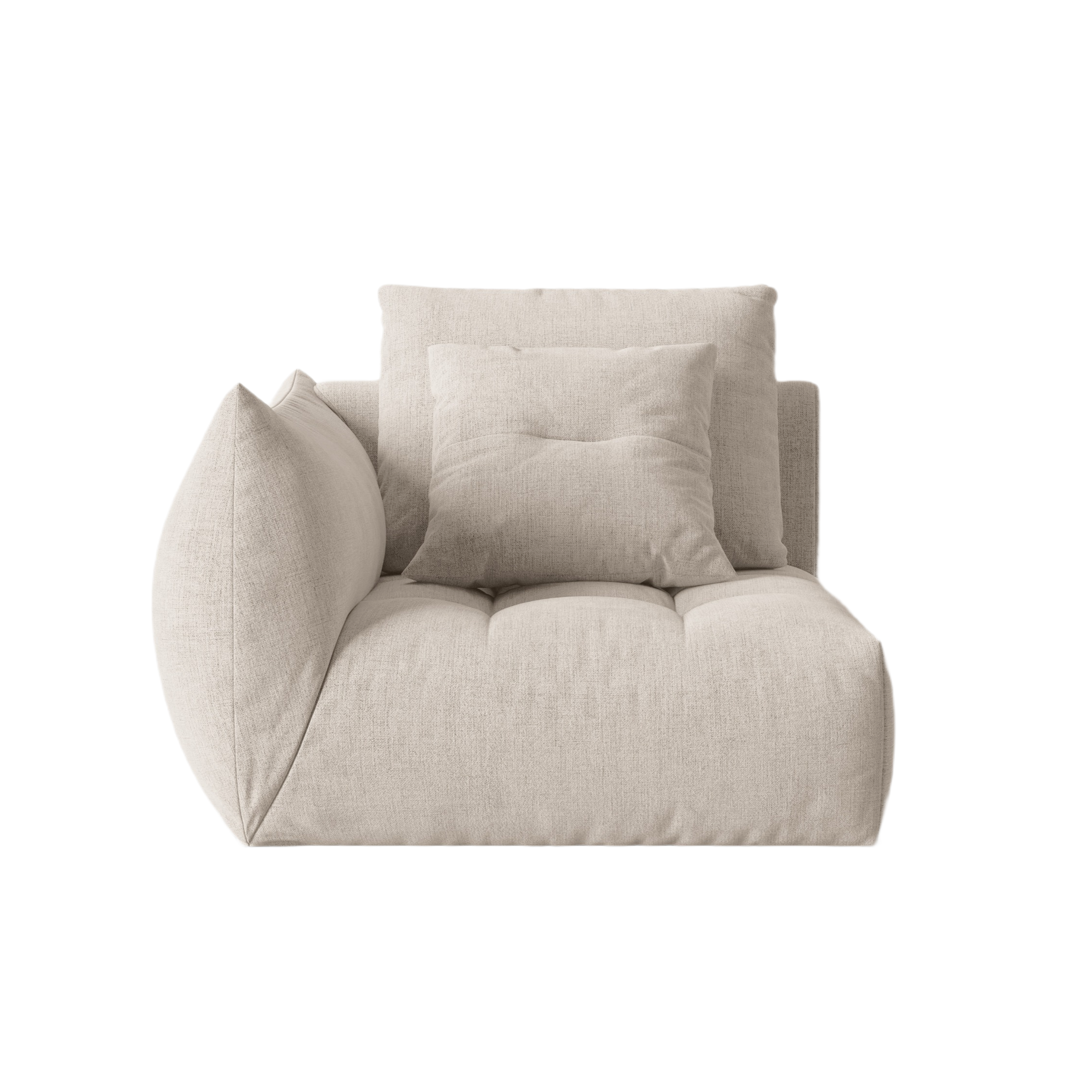 BLOOM modular sofa - left-sided dark beige chenille element