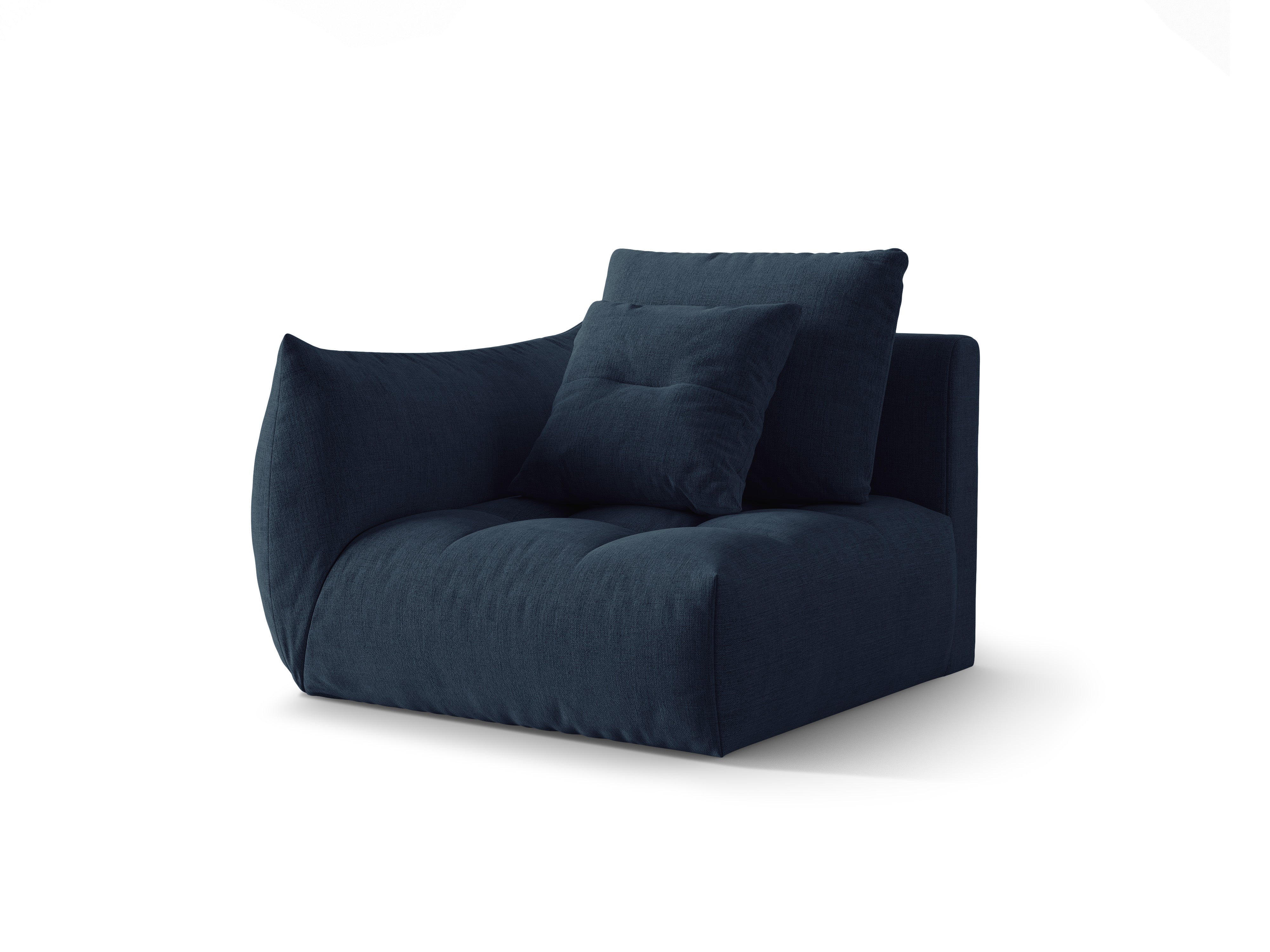 Modulares Sofa BLOOM - linkes Element in dunkelblauem Chenille