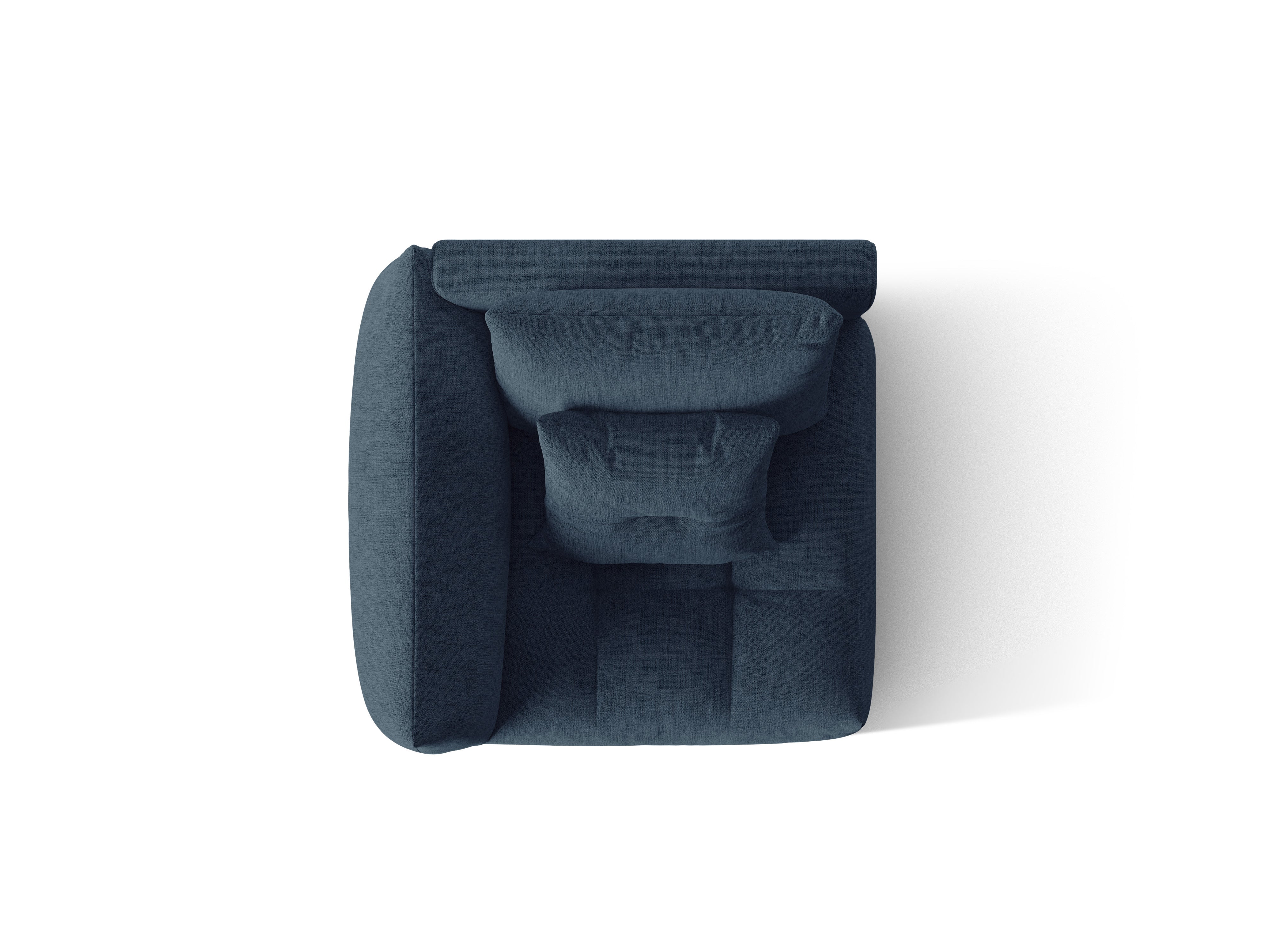 Modulares Sofa BLOOM - linkes Element in dunkelblauem Chenille