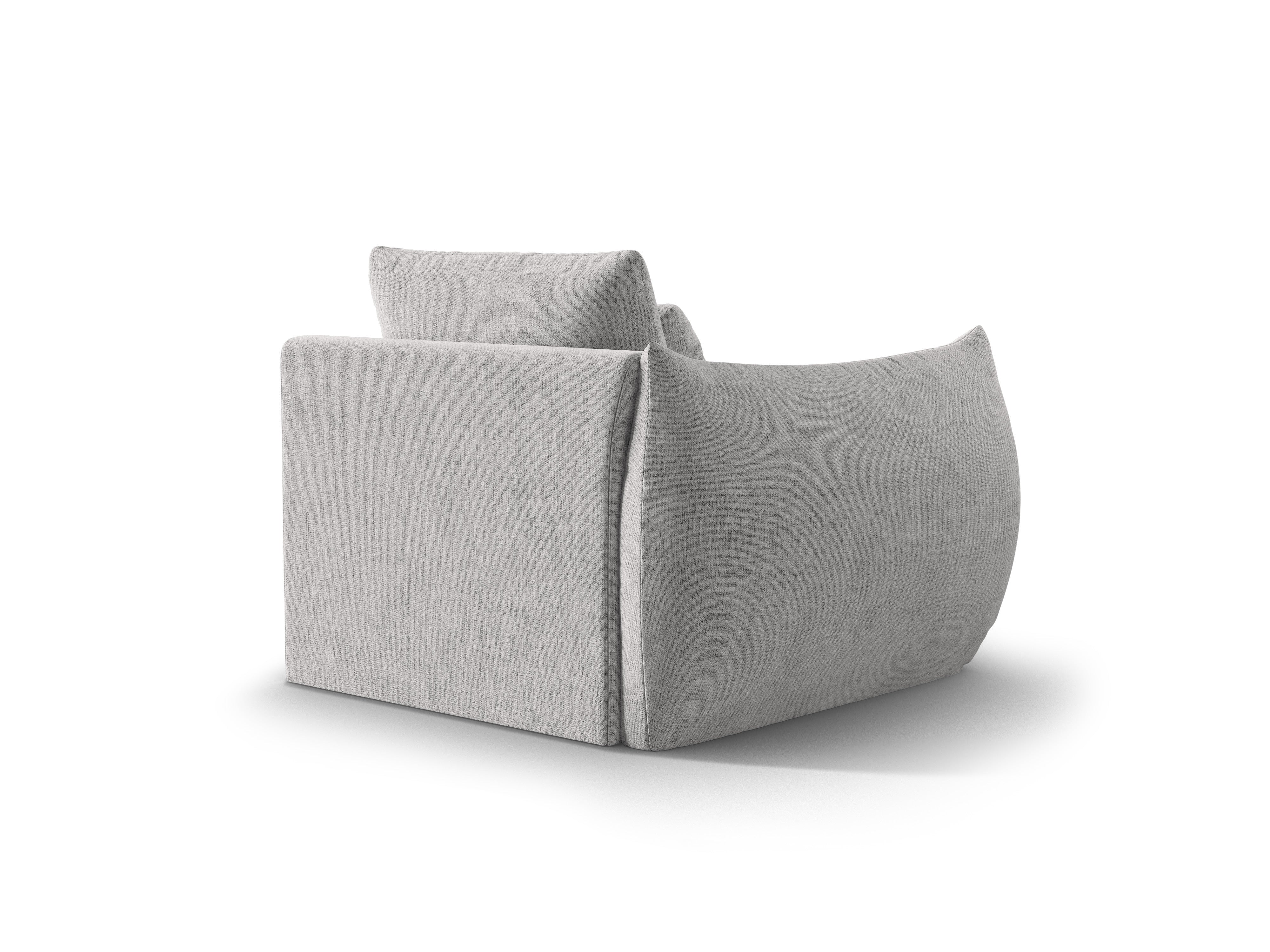 Modulares Sofa BLOOM - linkes Element in silbernem Chenille