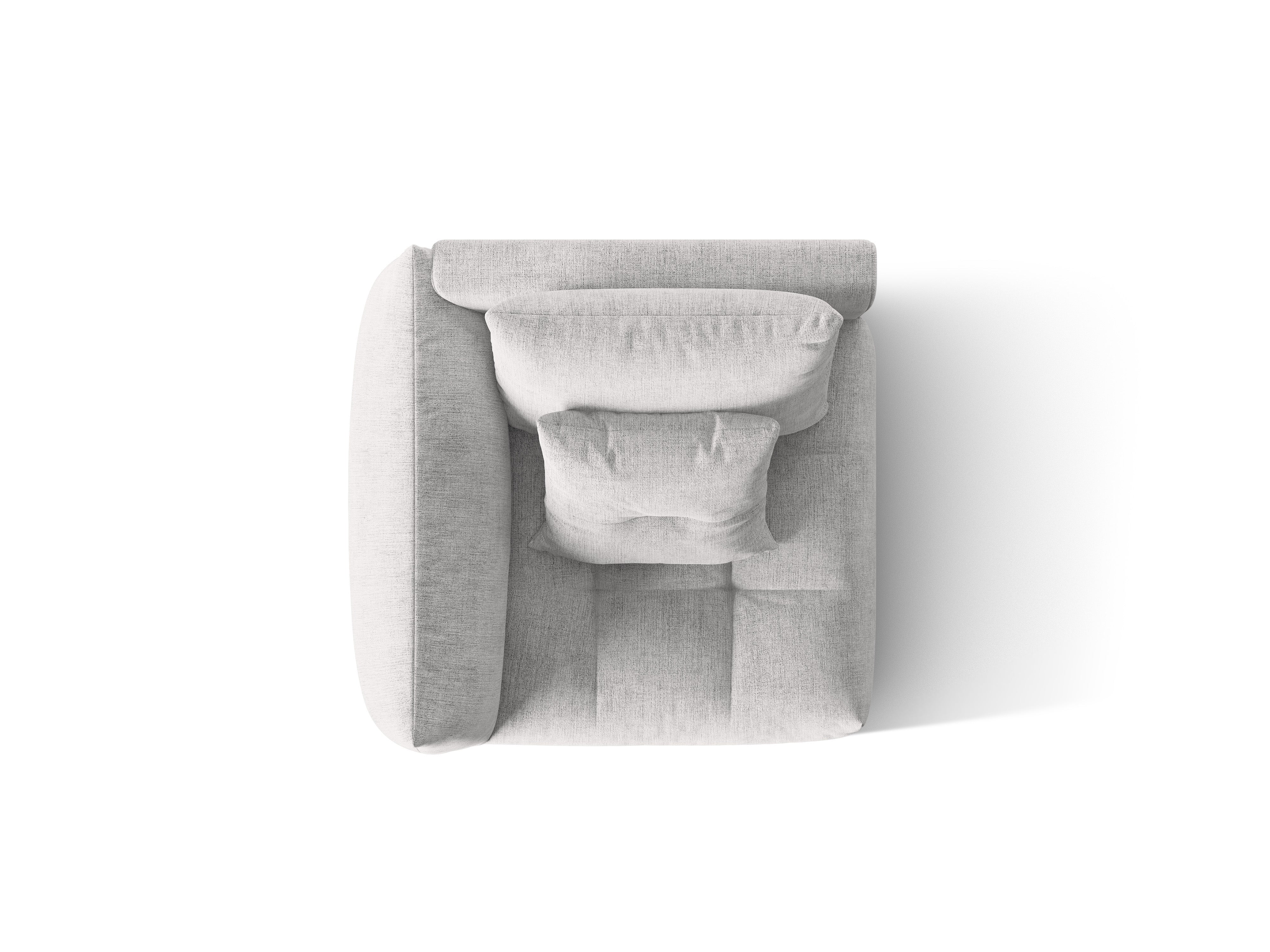 Modulares Sofa BLOOM - linkes Element in silbernem Chenille