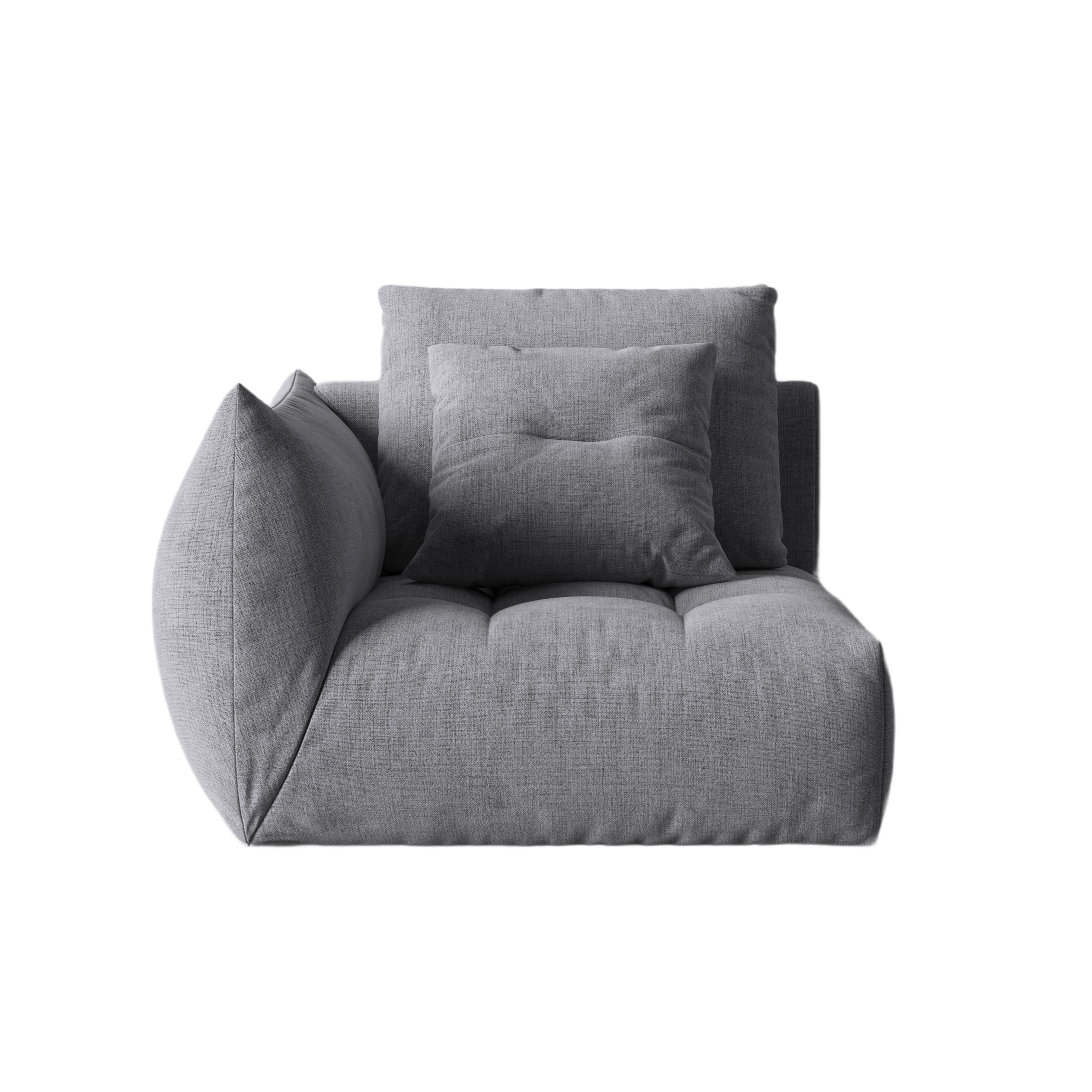 BLOOM modular sofa - left-side element gray chenille