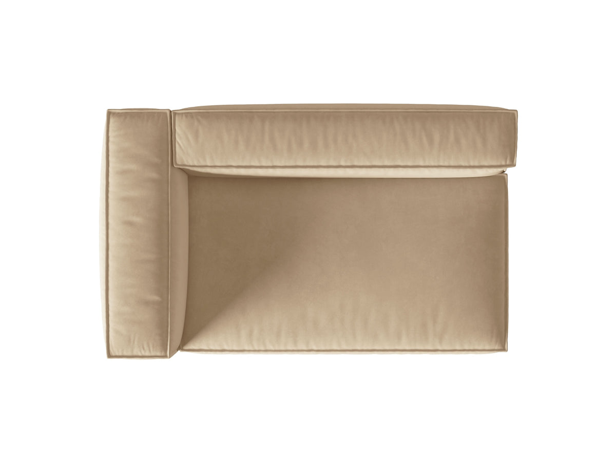 Moduł aksamitny 3-osobowy z lewym podłokietnikiem NURIA nude – detal tkaniny