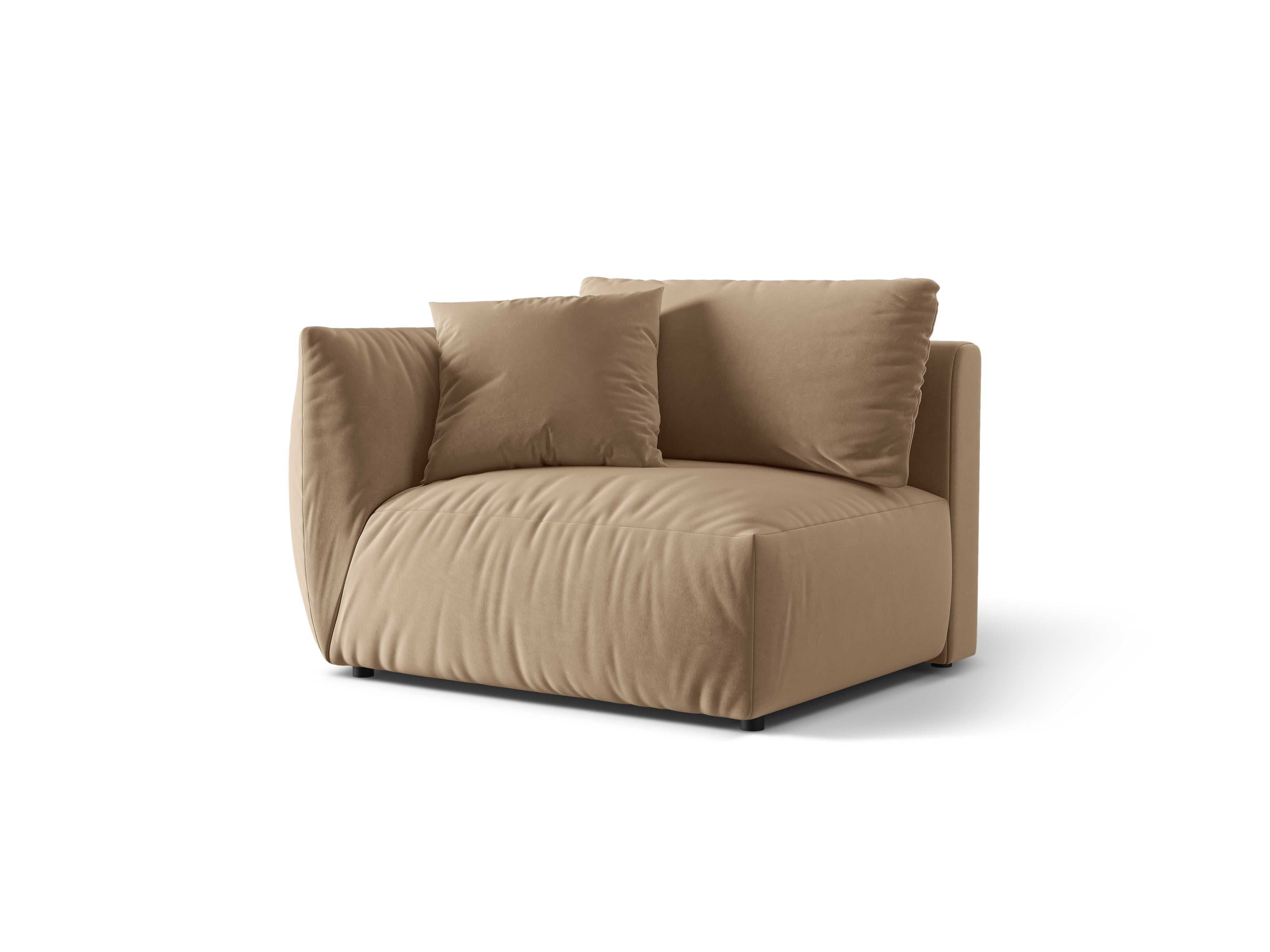 CHRIS velvet modular sofa - wide left element in sand
