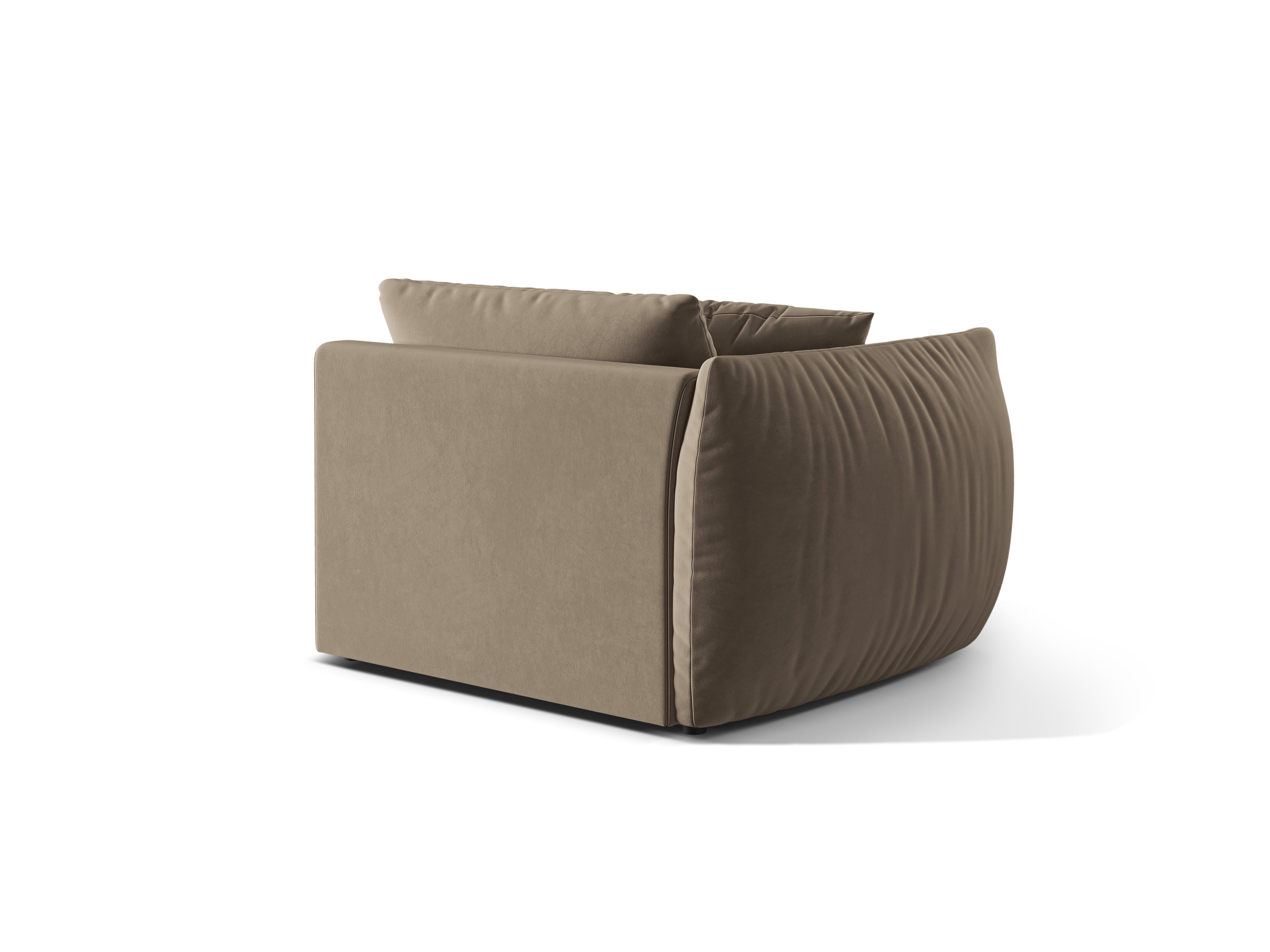 CHRIS velvet modular sofa - left element light brown