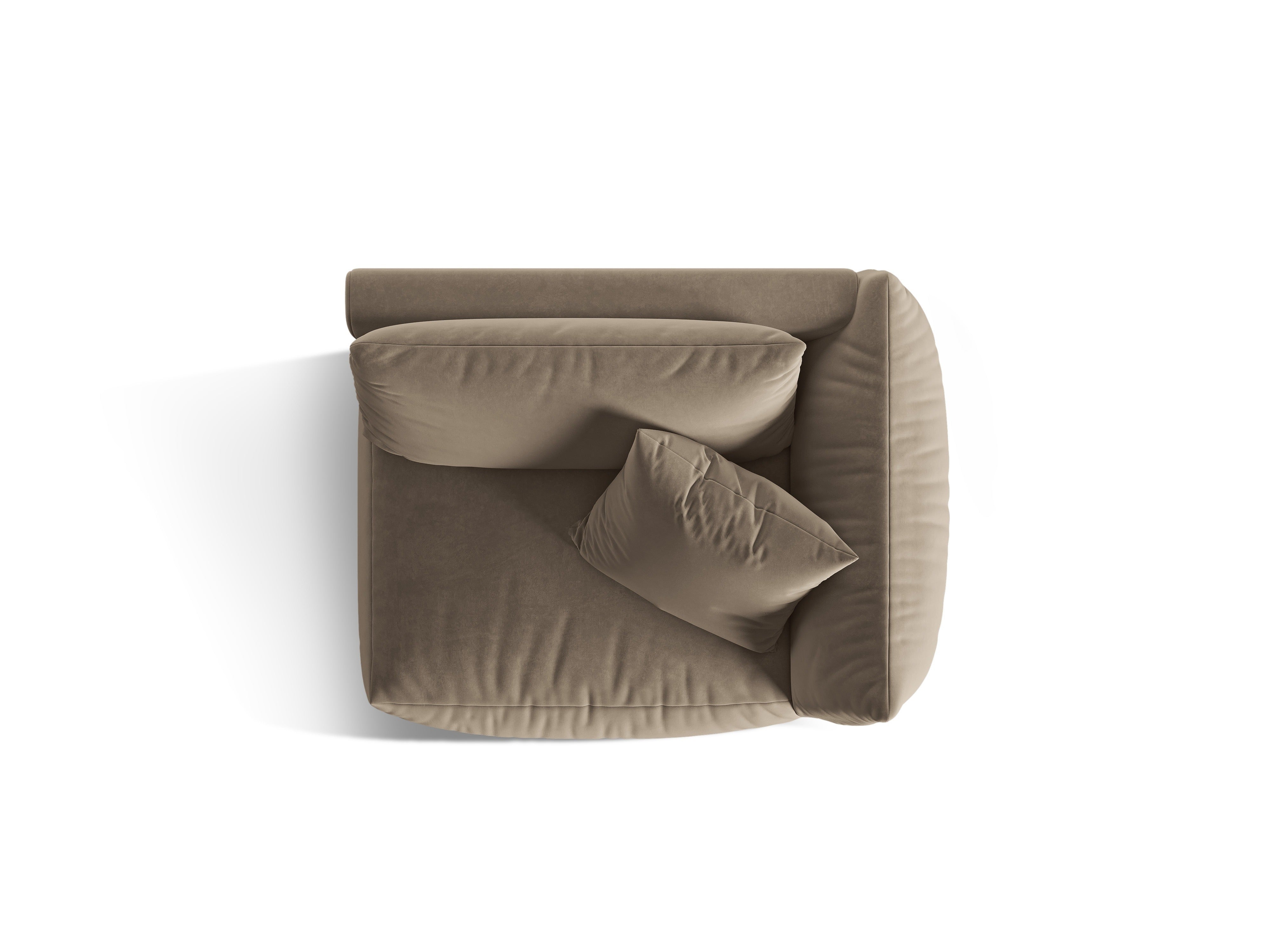 Modulares Samtsofa CHRIS - rechte Element in hellbraun