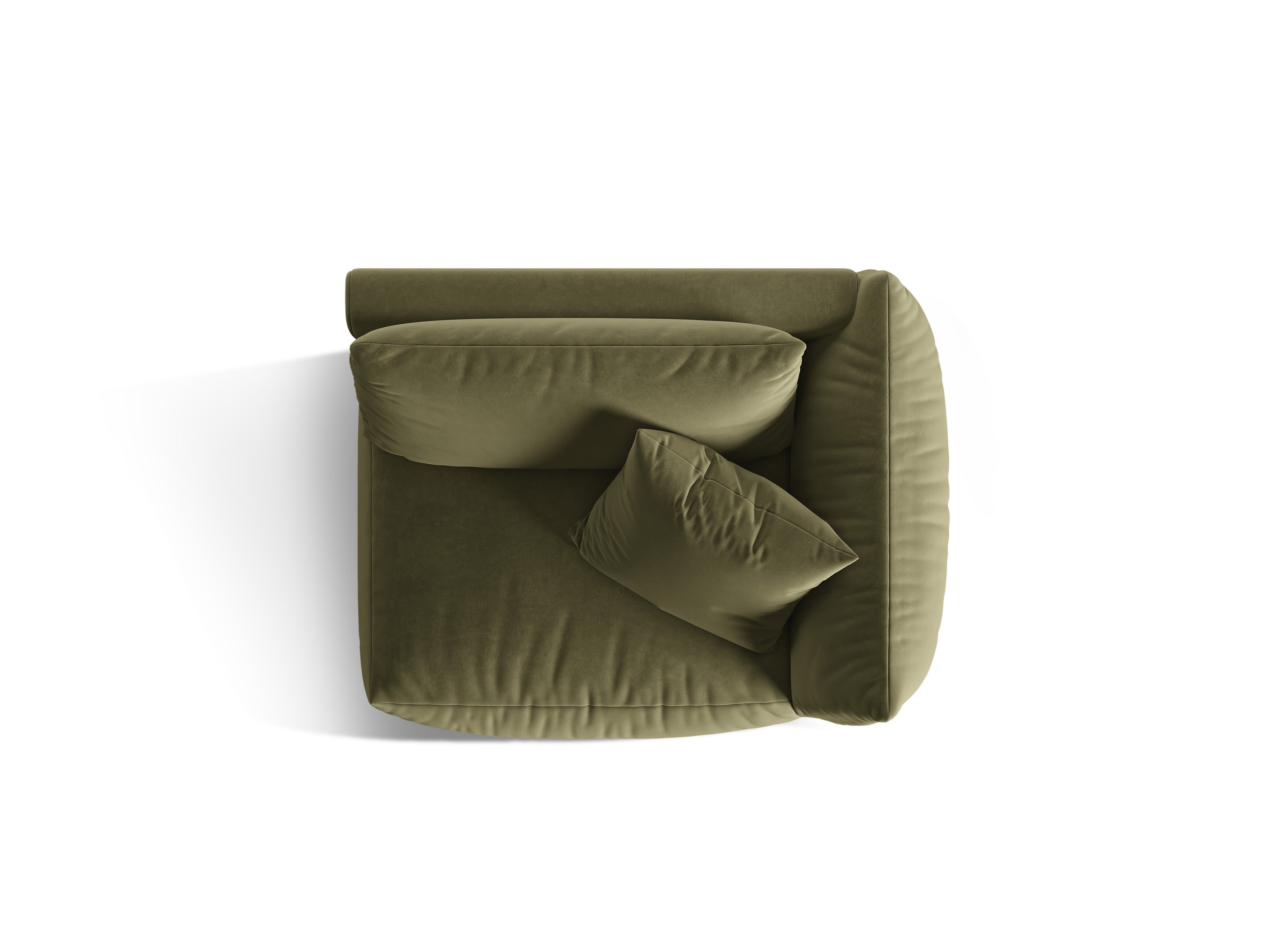 CHRIS Velvet Modular Sofa - Right Element in Light Green