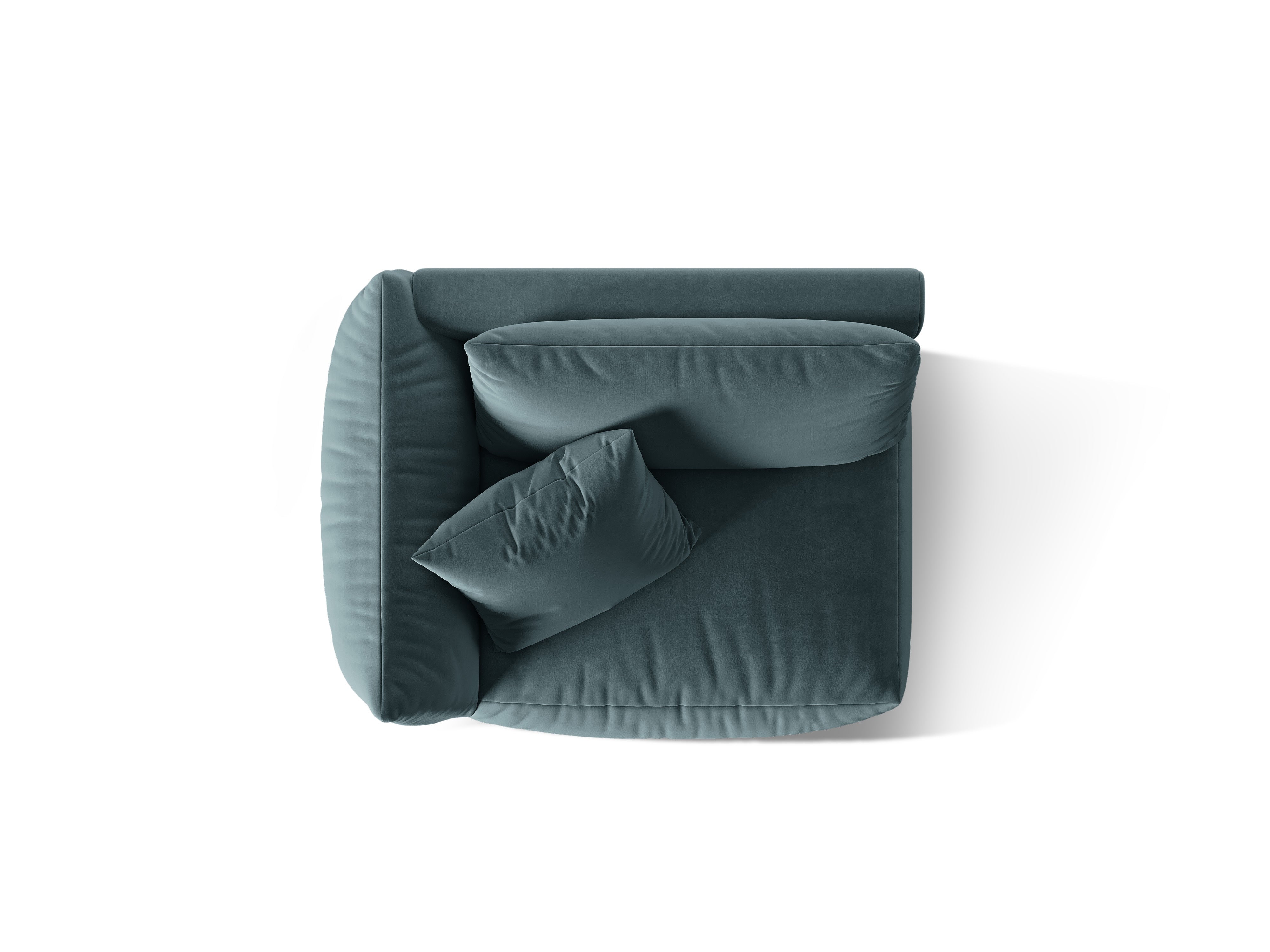 CHRIS Velvet Modular Sofa - Wide Left Element in Light Blue