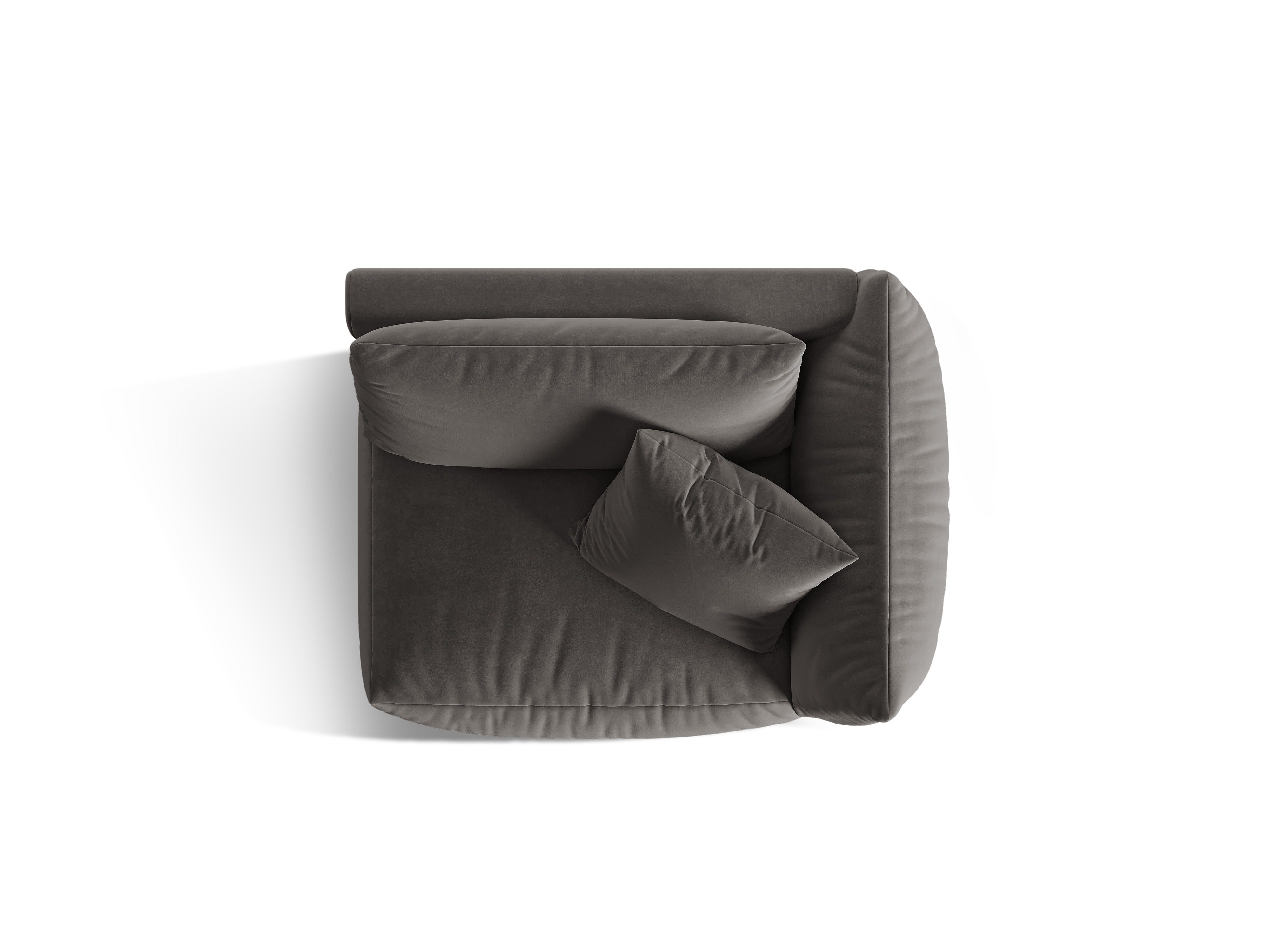 Sofa modułowa aksamitna CHRIS - element prawostronny ciemnoszary – Micadoni