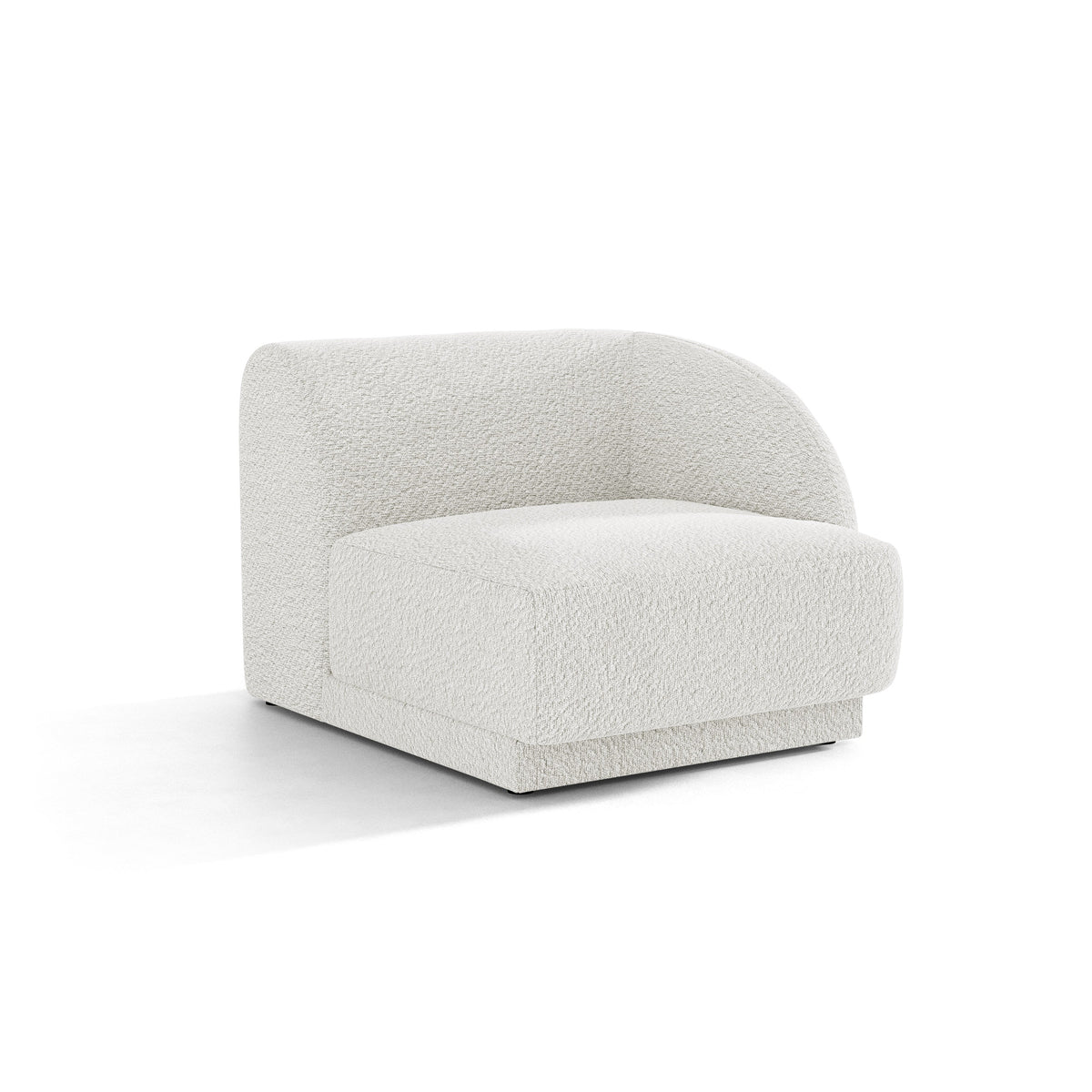 Sofa modułowa MILEY - moduł prawostronny biały boucle do salonu