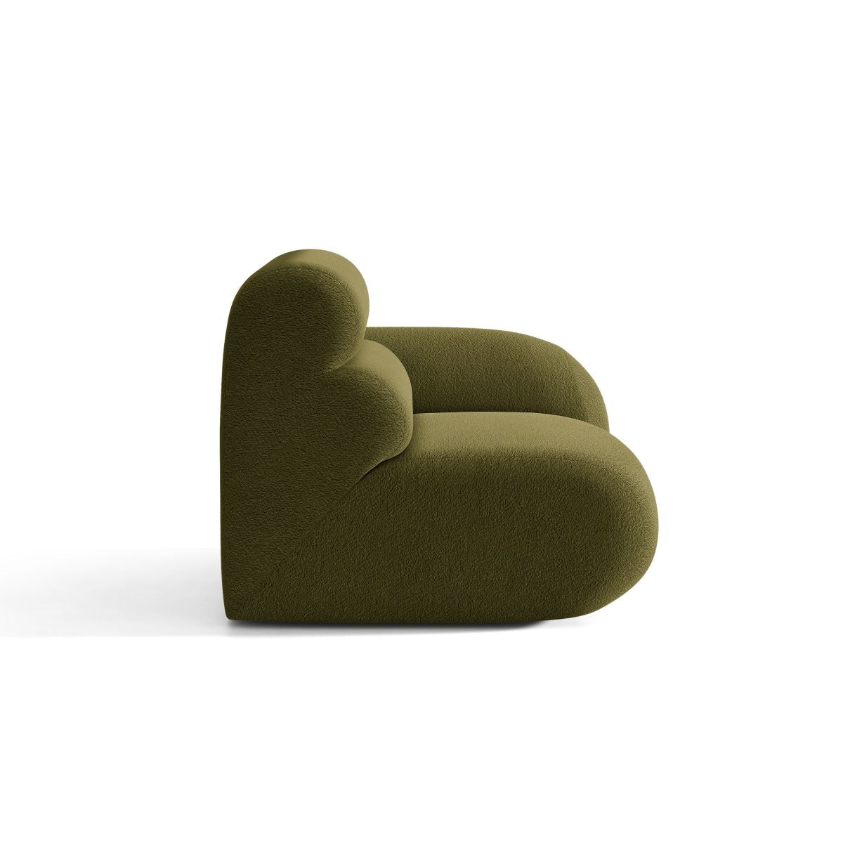 Modulares Sofa NEO - rechtes Modul in olivgrünem Boucle