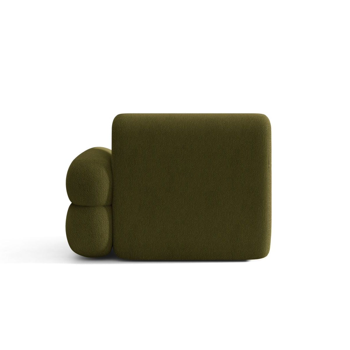 Modulares Sofa NEO - rechtes Modul in olivgrünem Boucle