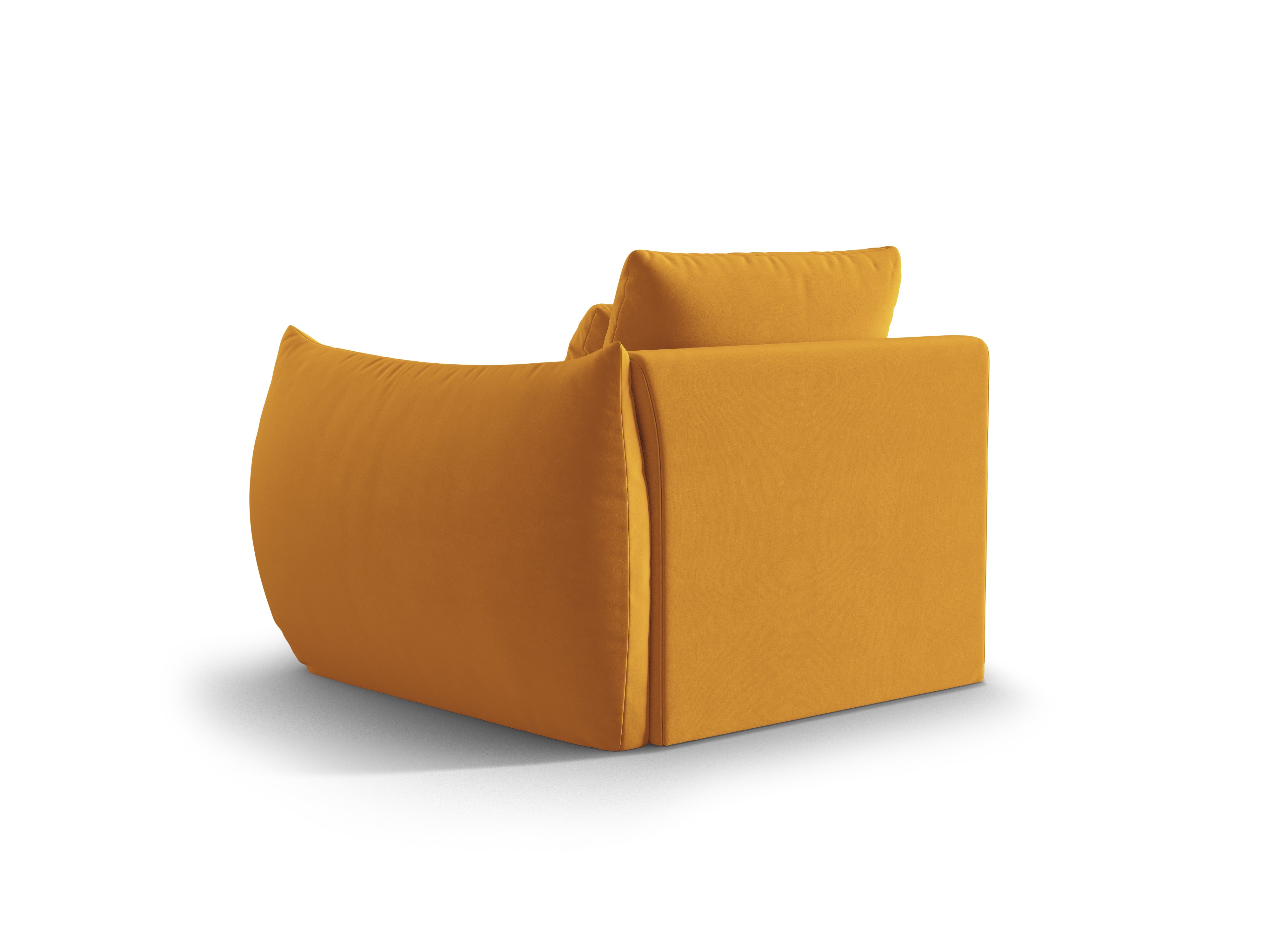 Velvet modular sofa BLOOM - right-side element yellow