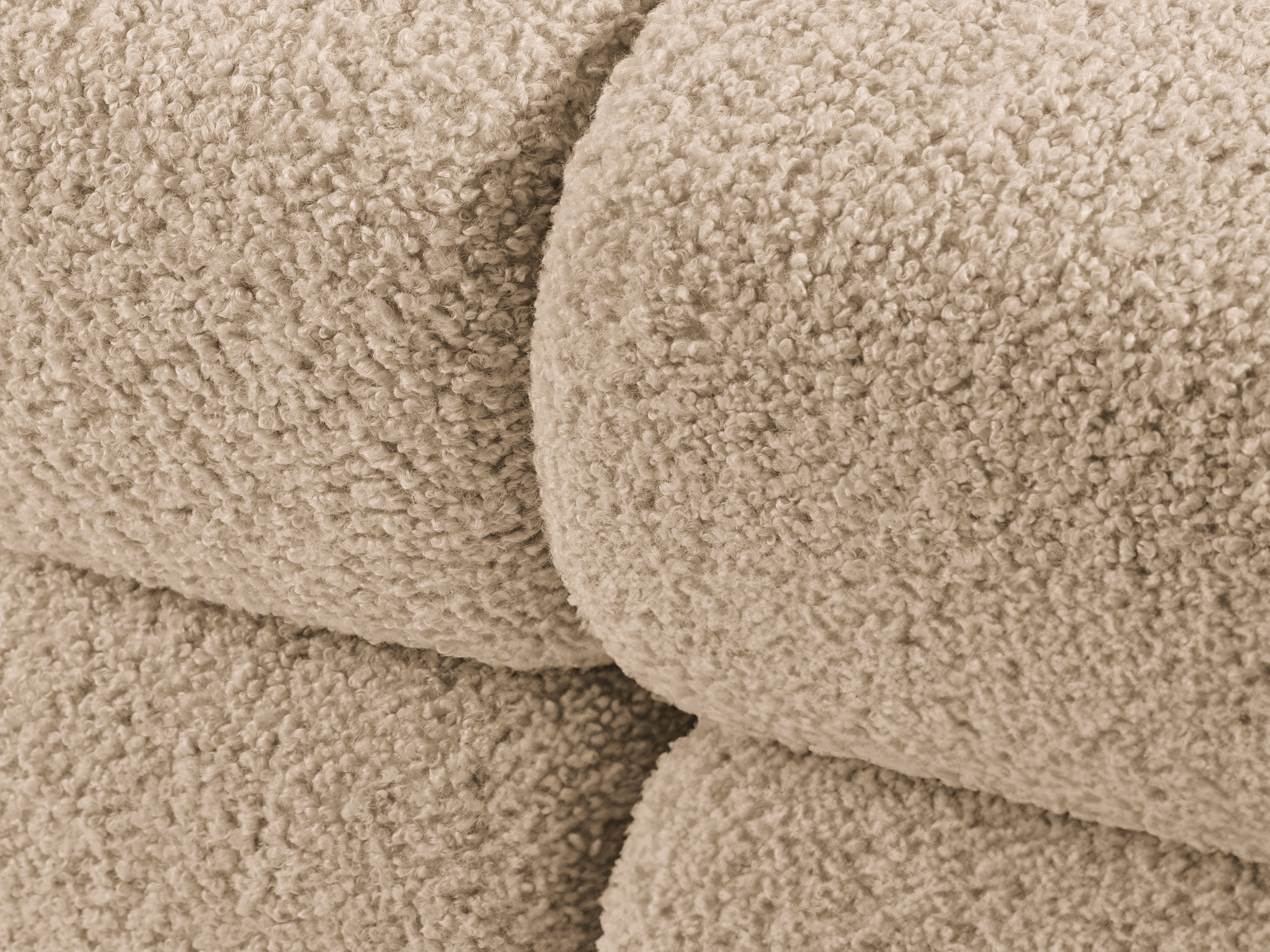 Modulares Sofa BELLIS - rechter Modulkörper in sandfarbenem Boucle