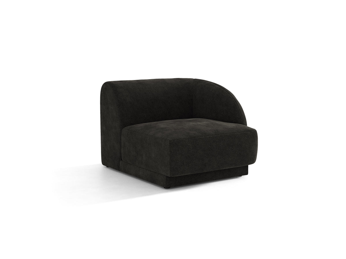 Sofa modułowa - moduł prawostronny MILEY czarny szenil – Micadoni