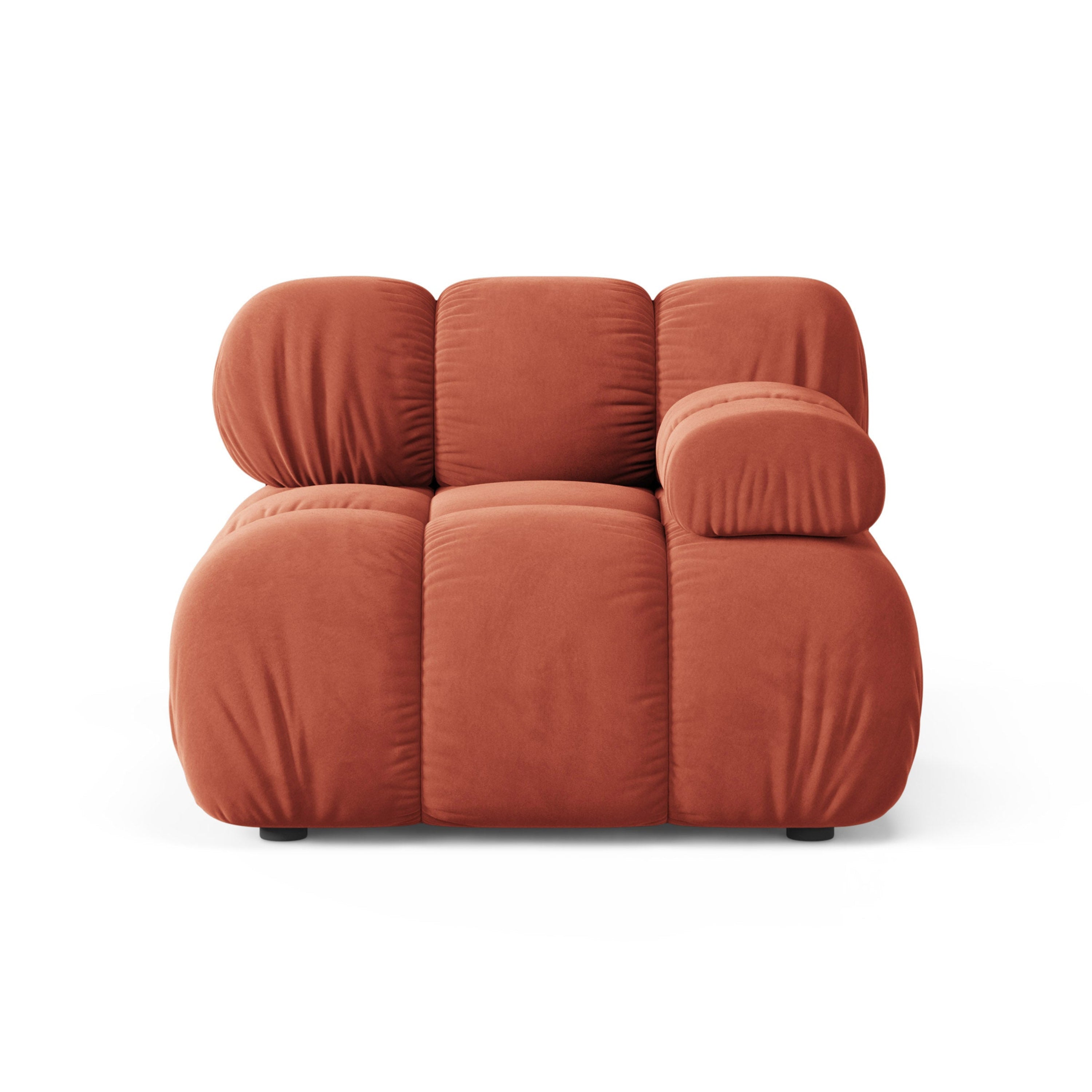 Modulares Sofa BELLIS - rechter Modul in korallenfarbenem Velours