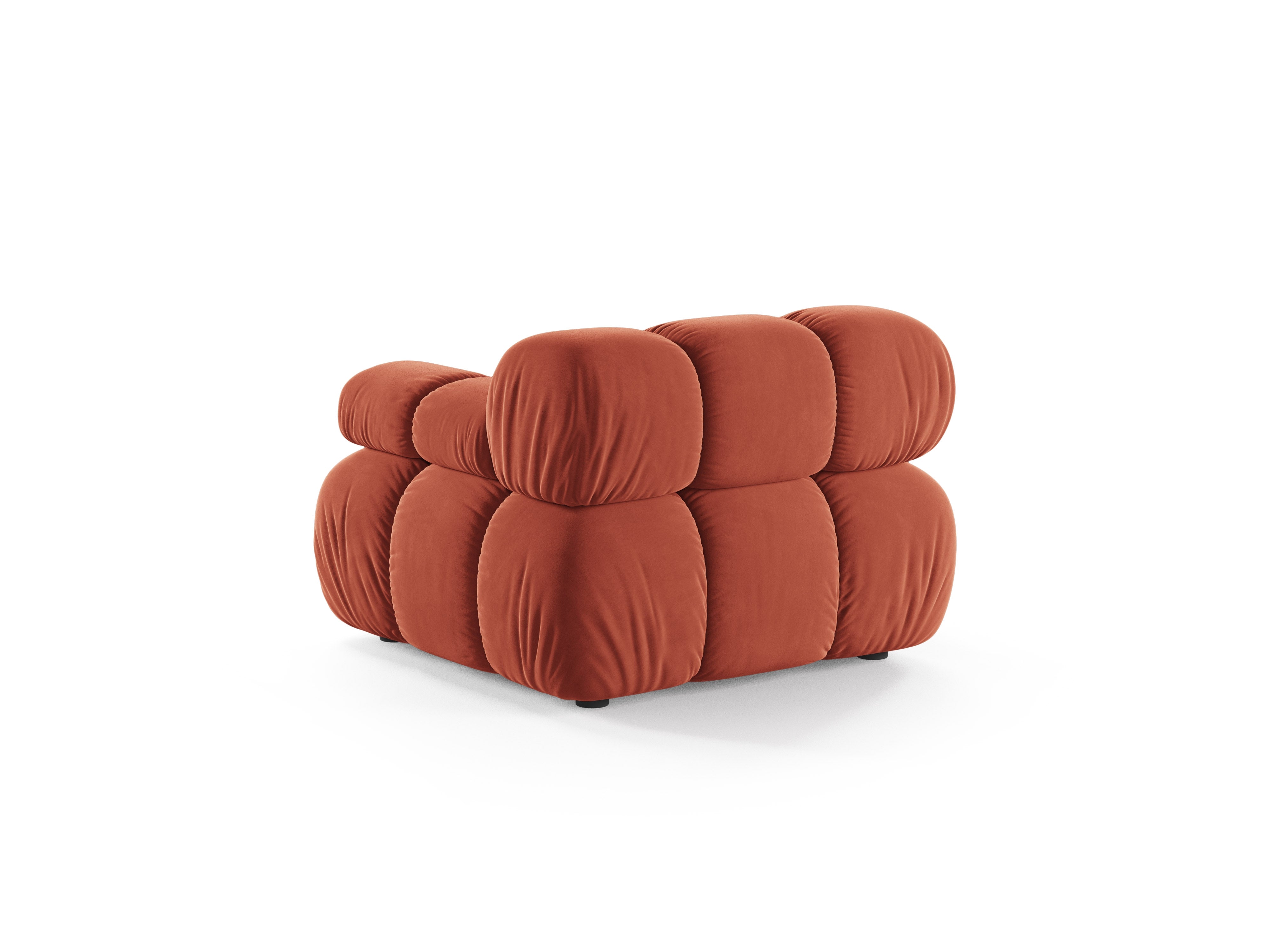 Modulares Sofa BELLIS - rechter Modul in korallenfarbenem Velours