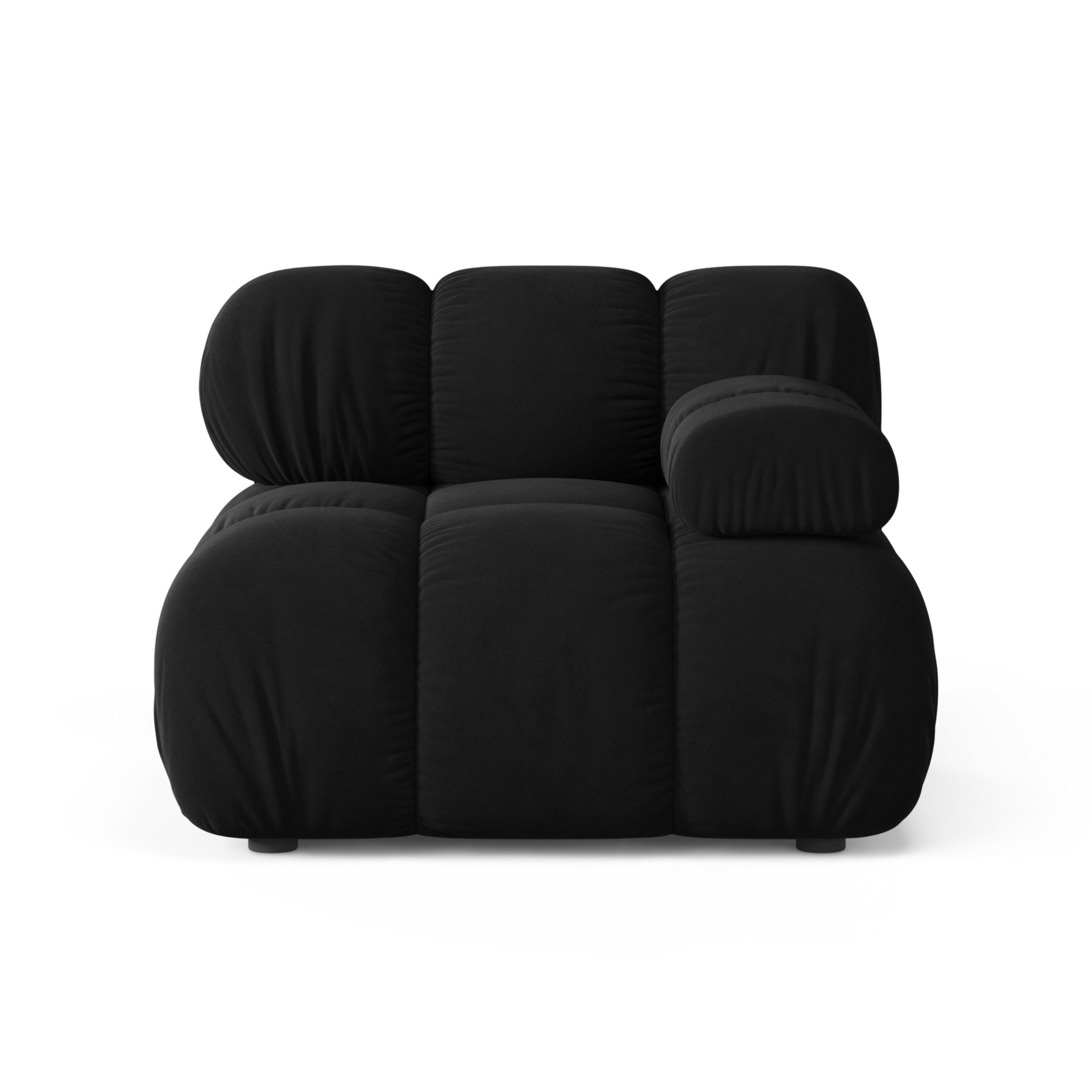 Modulares Samtsofa BELLIS - rechtes Modul in Schwarz