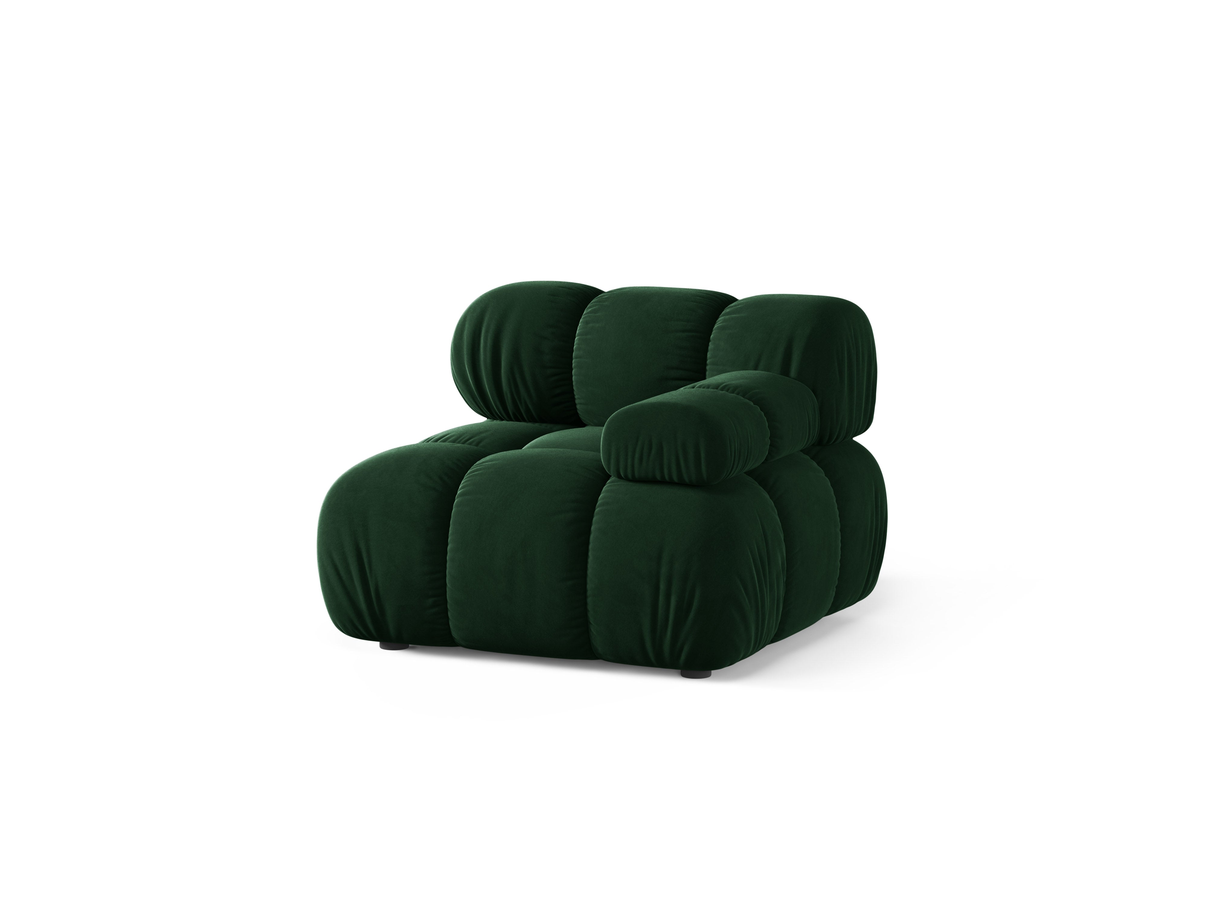 Modulares Samtsofa BELLIS - rechter Modulkörper in Flaschengrün