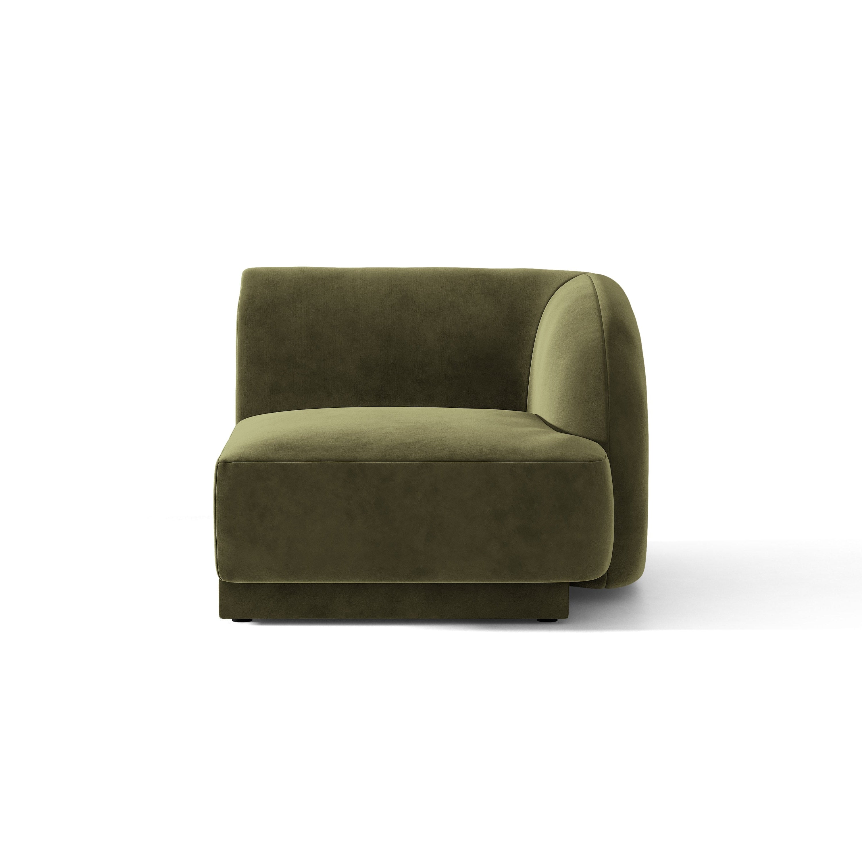 Sofa modułowa aksamitna MILEY - moduł prawostronny zielony – Micadoni