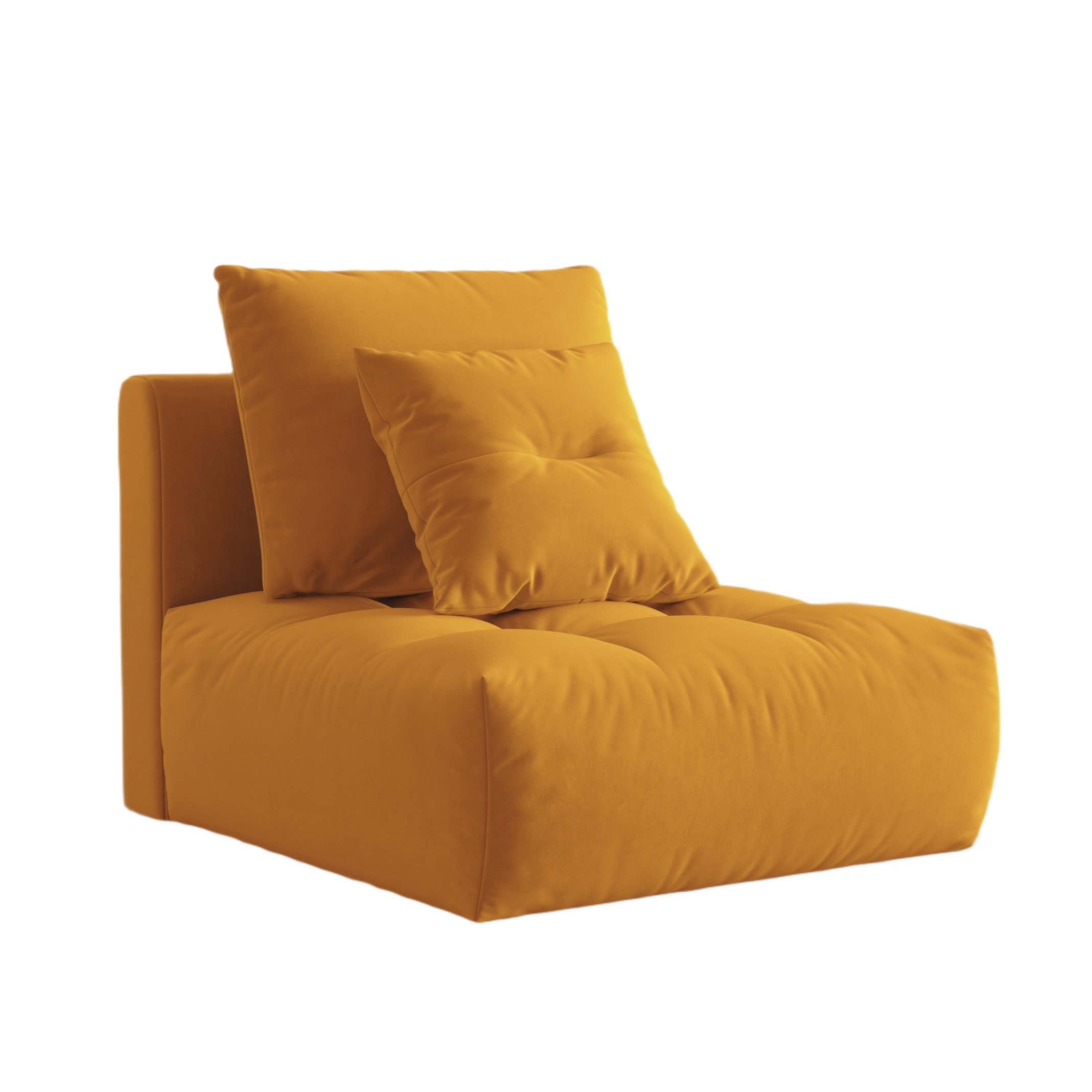 Armchair / velvet module BLOOM yellow