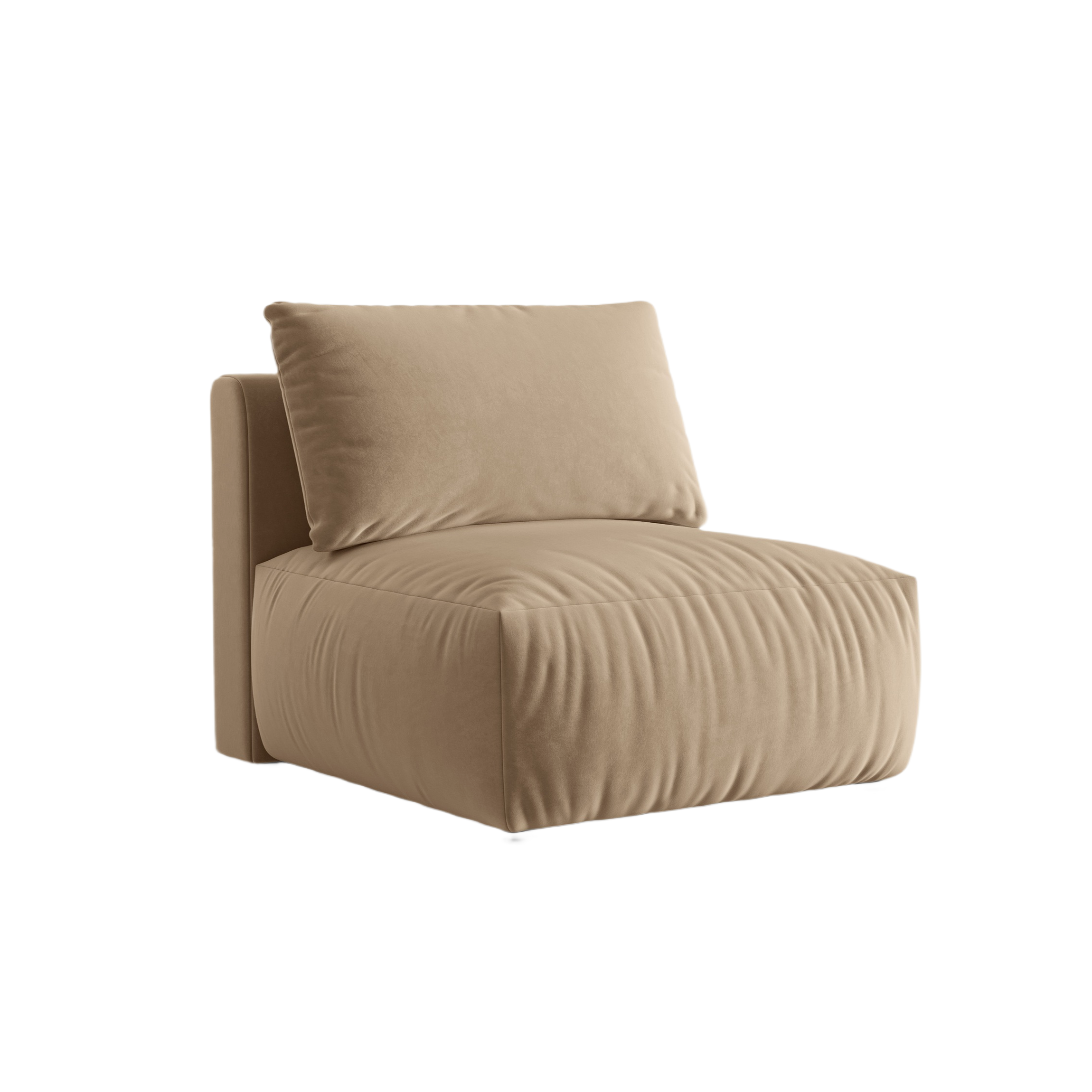 CHRIS Velvet Modular Sofa - Sand Center Element