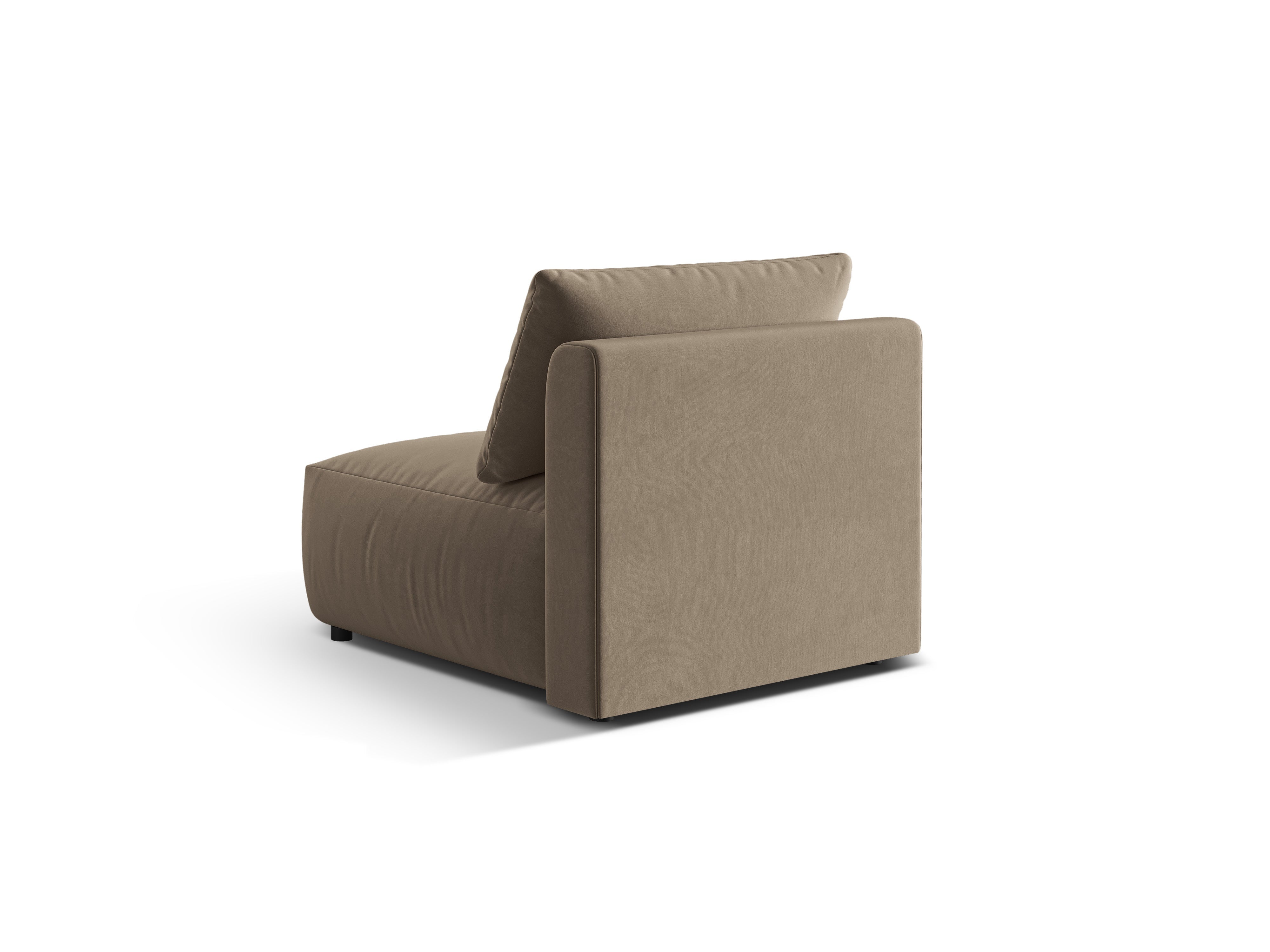 Modulares Samtsofa CHRIS - mittleres Element in Hellbraun