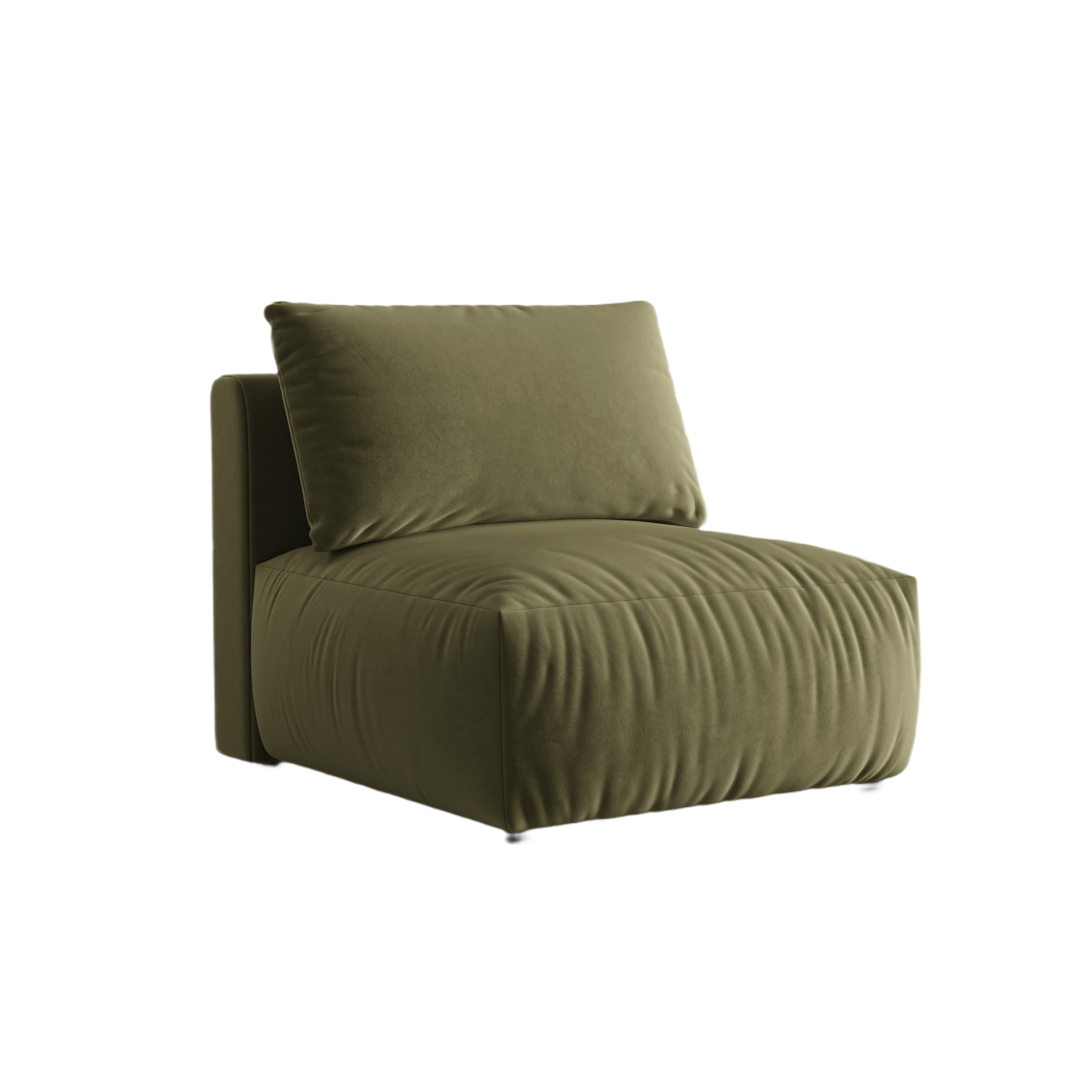 Modulares Samtsofa CHRIS - mittleres Element in Hellgrün