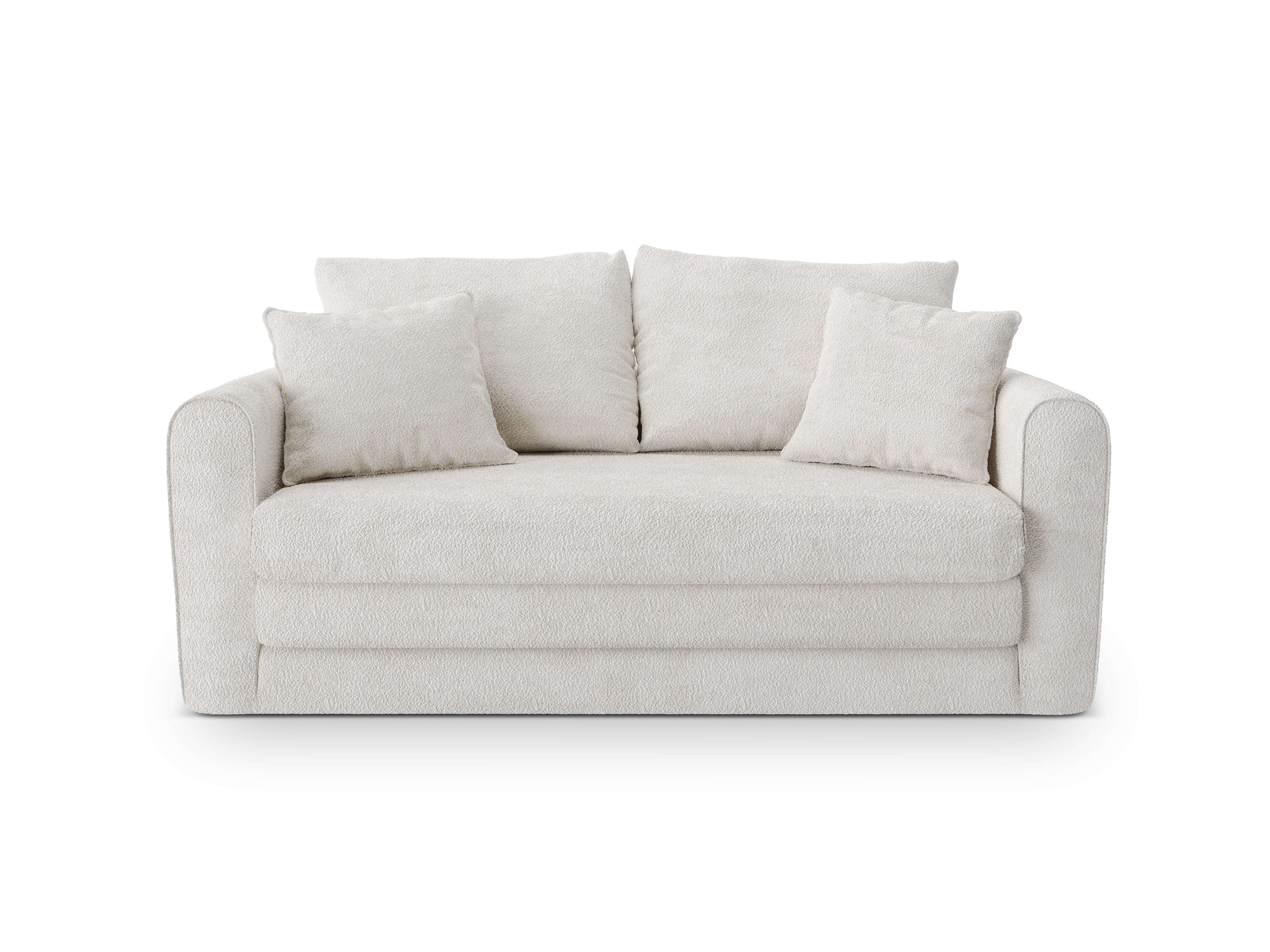 Sofa 2-Sitzer mit Schlaffunktion LIDO hellbeige Boucle