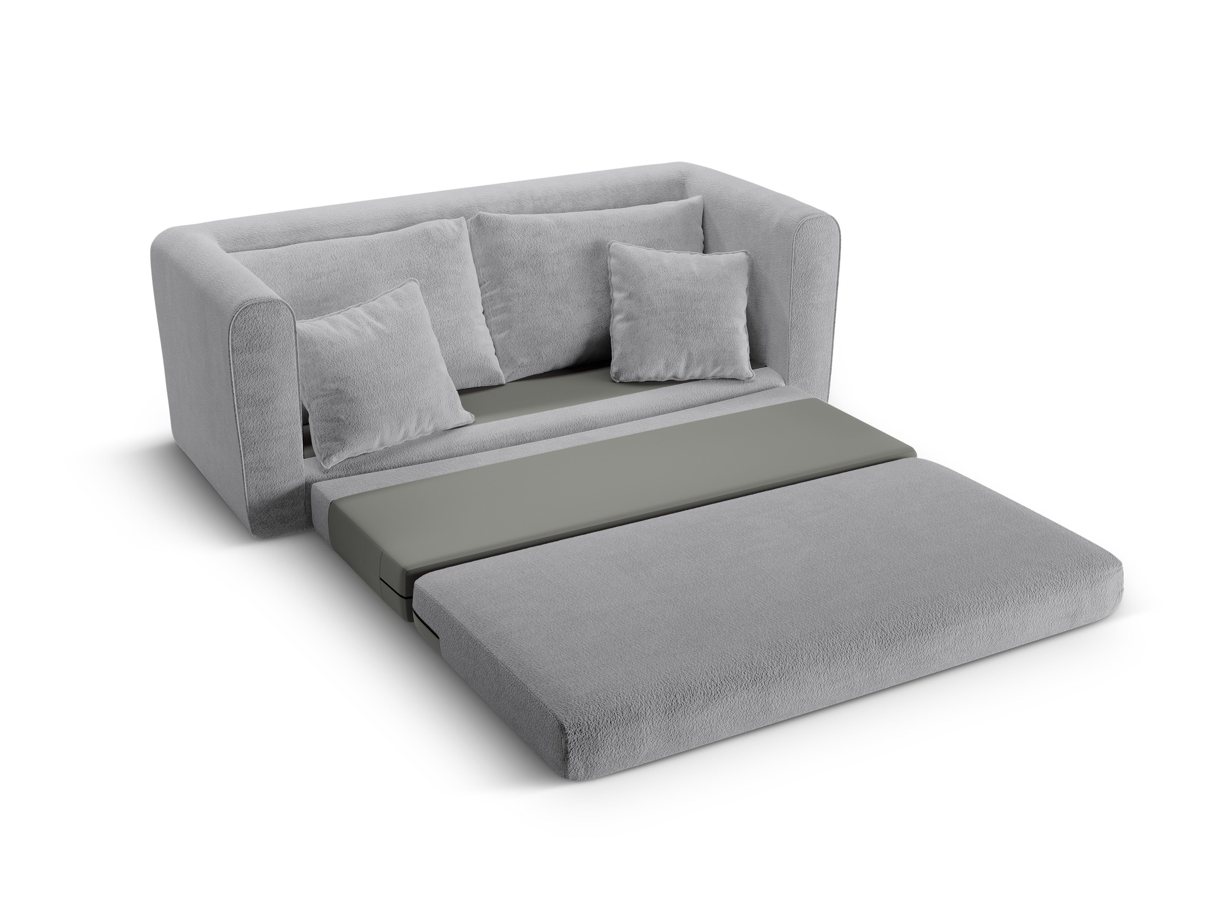 2-Seater Sofa with Sleeping Function LIDO Gray Boucle