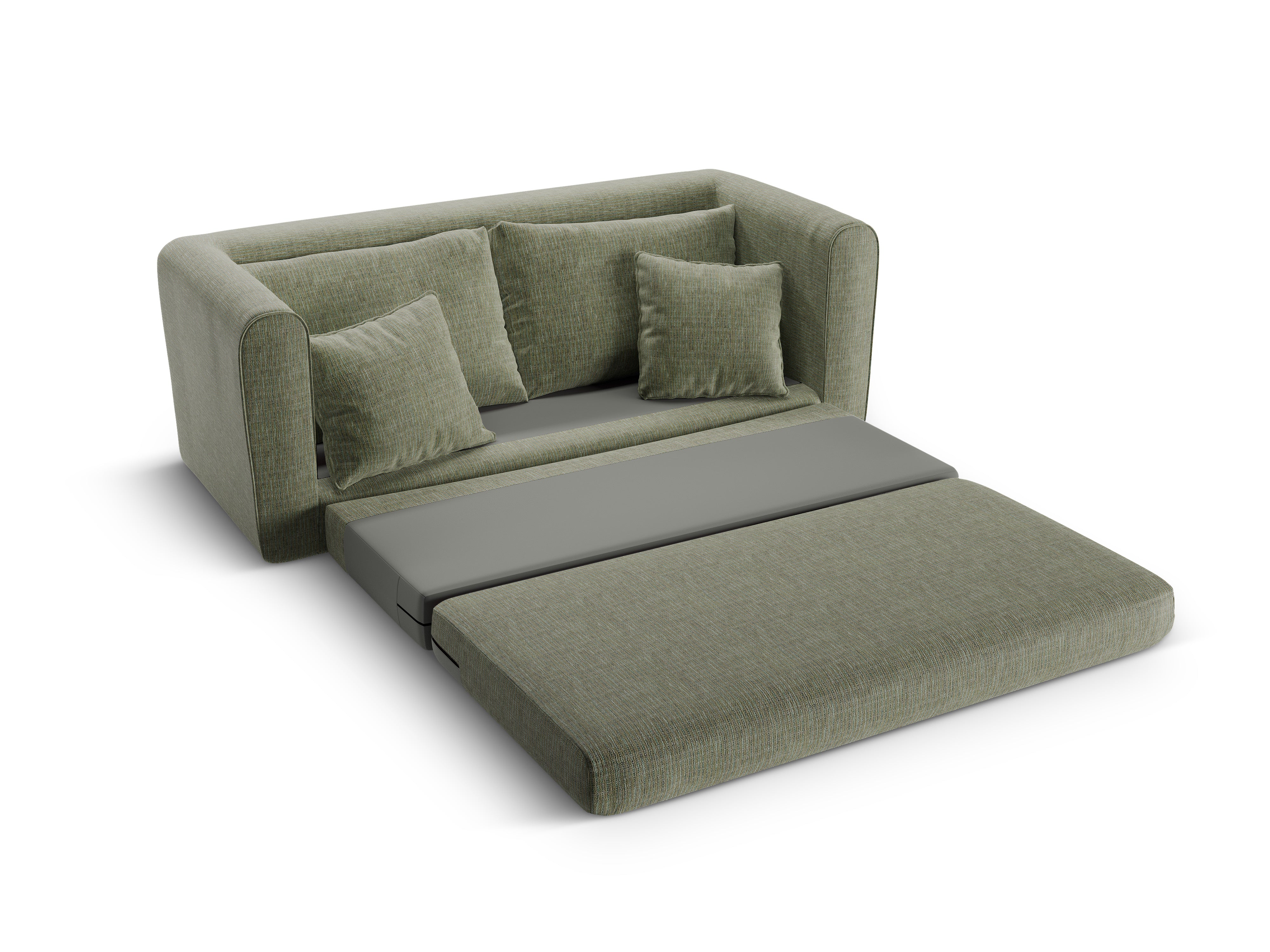 2-Seater Sofa with Sleeping Function LIDO Olive Melange