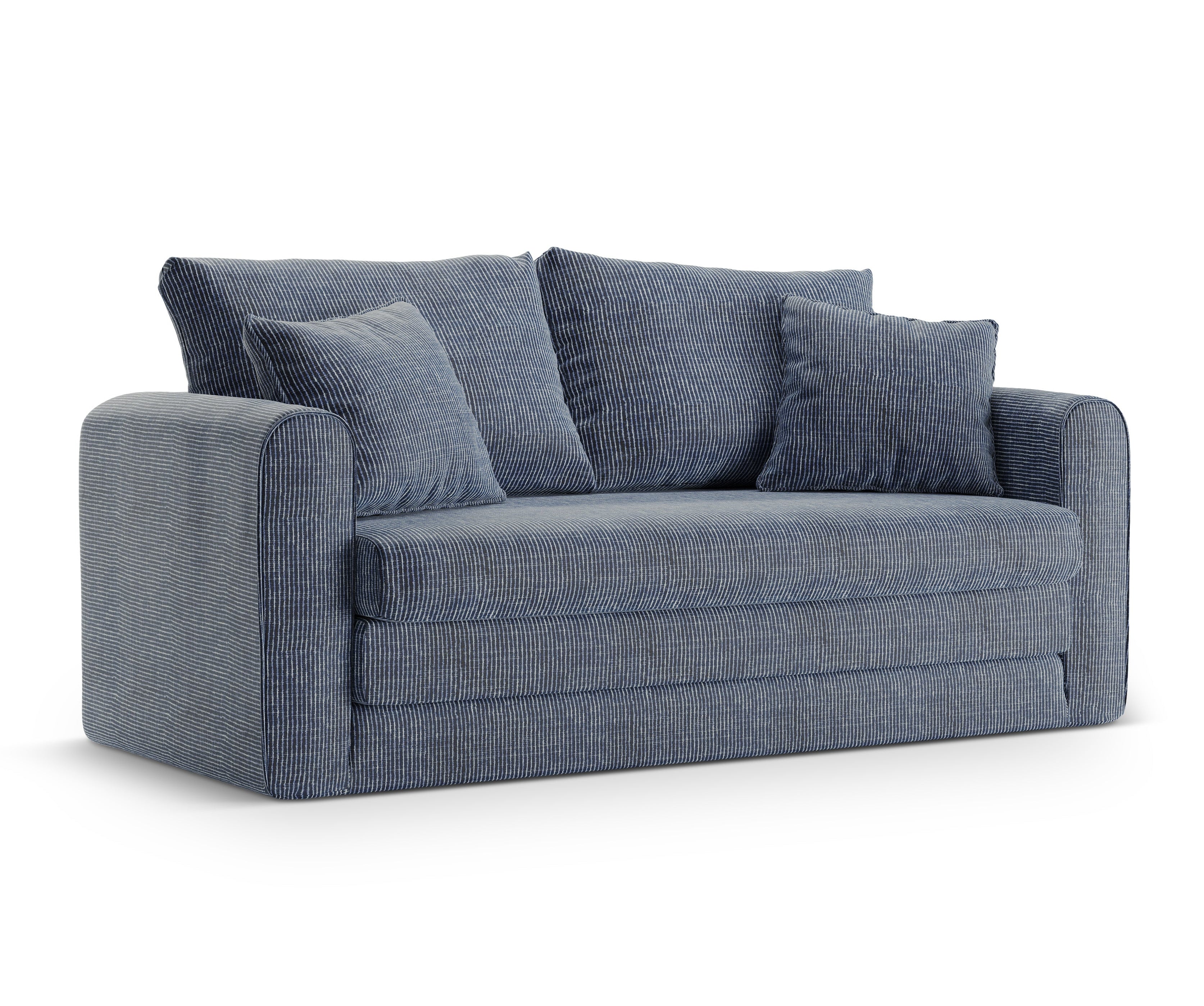 Sofa 2-osobowa z funkcją spania LIDO niebieski melanż – Micadoni