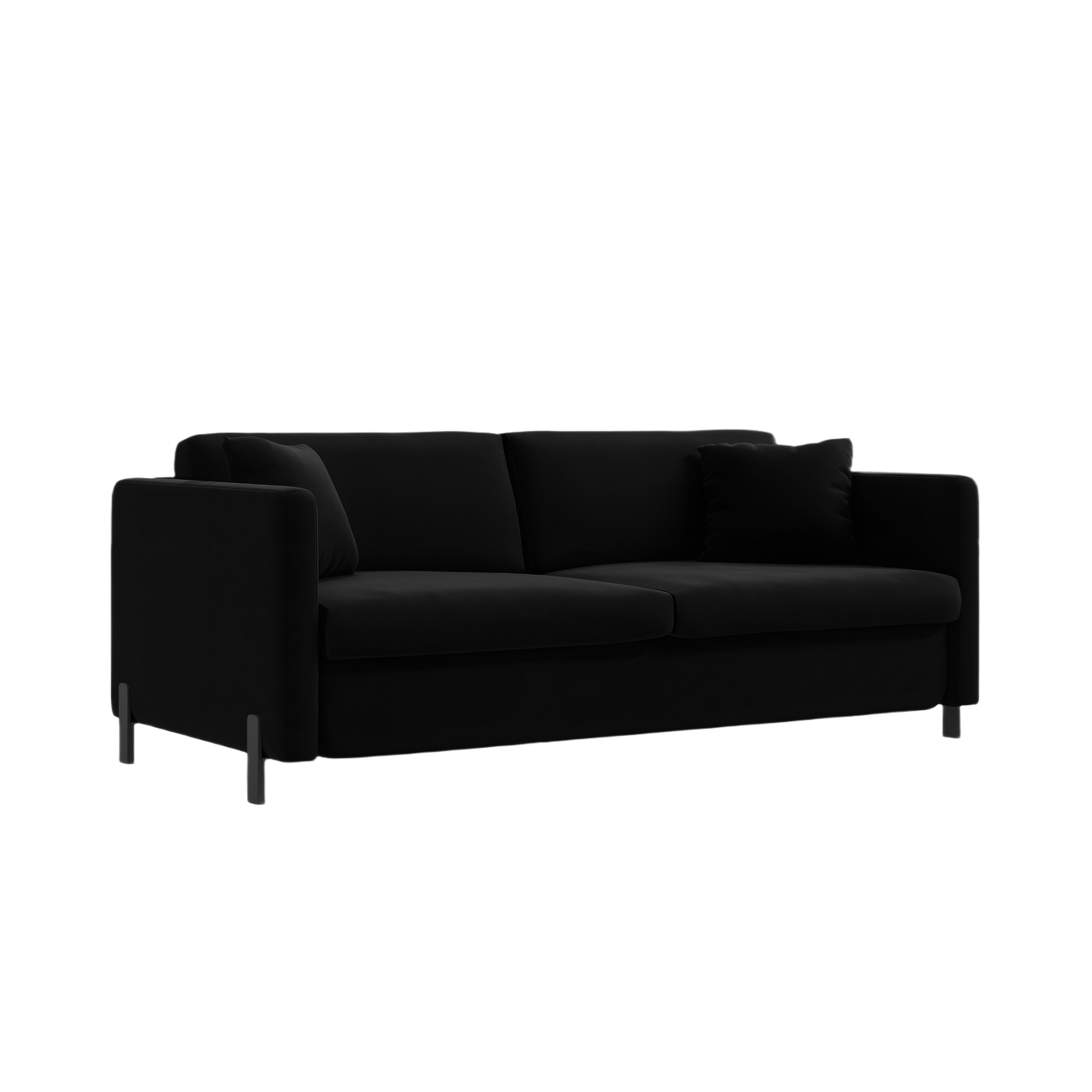 Velvet 2-Seater Sofa with Sleeping Function GLORIA Black