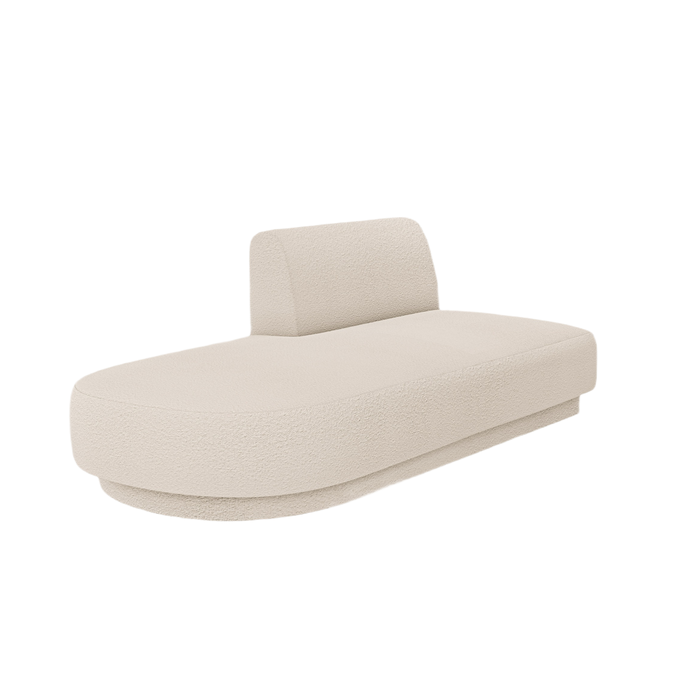 Left-facing 2-seater chaise longue MILEY beige boucle