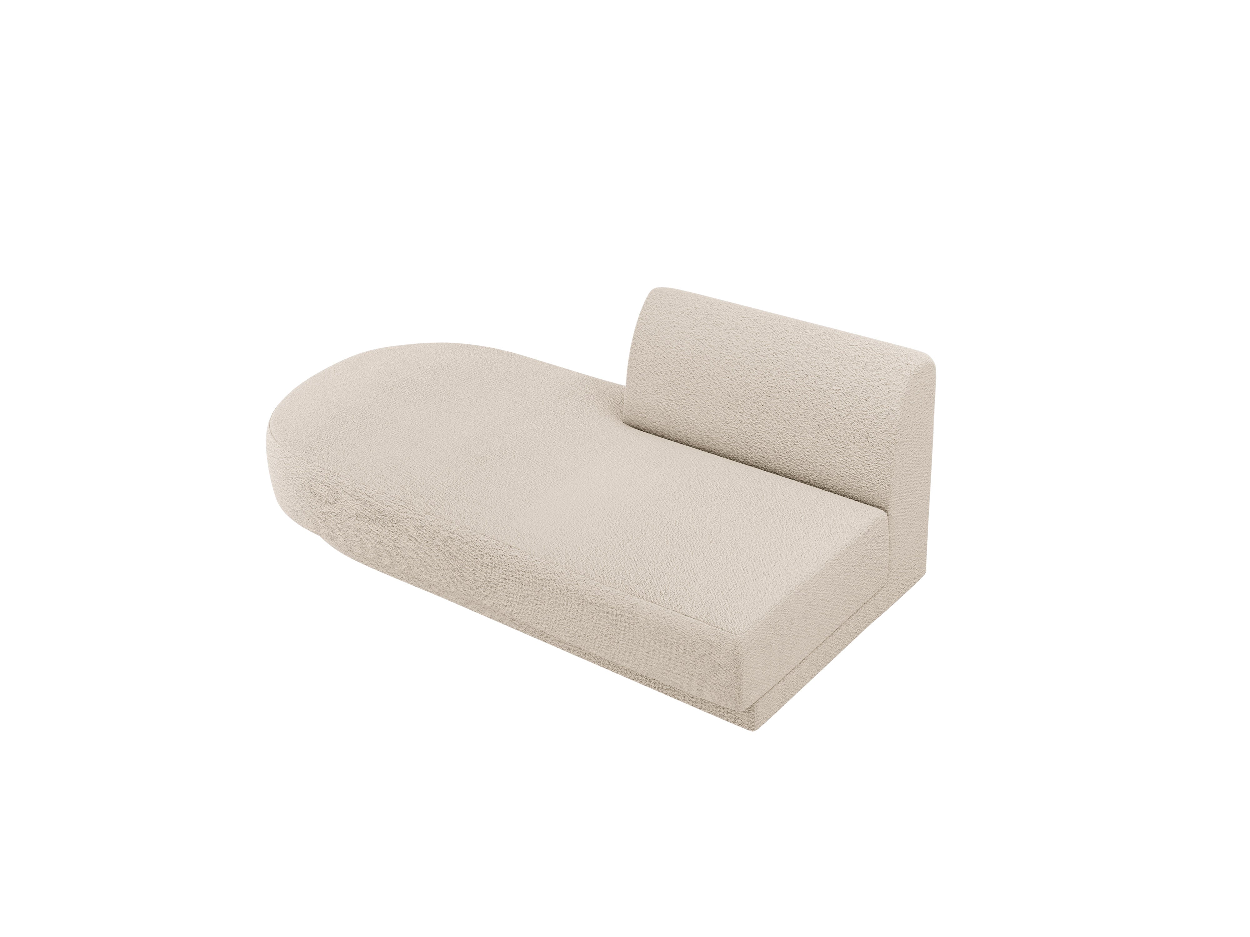 Left-facing 2-seater chaise longue MILEY beige boucle