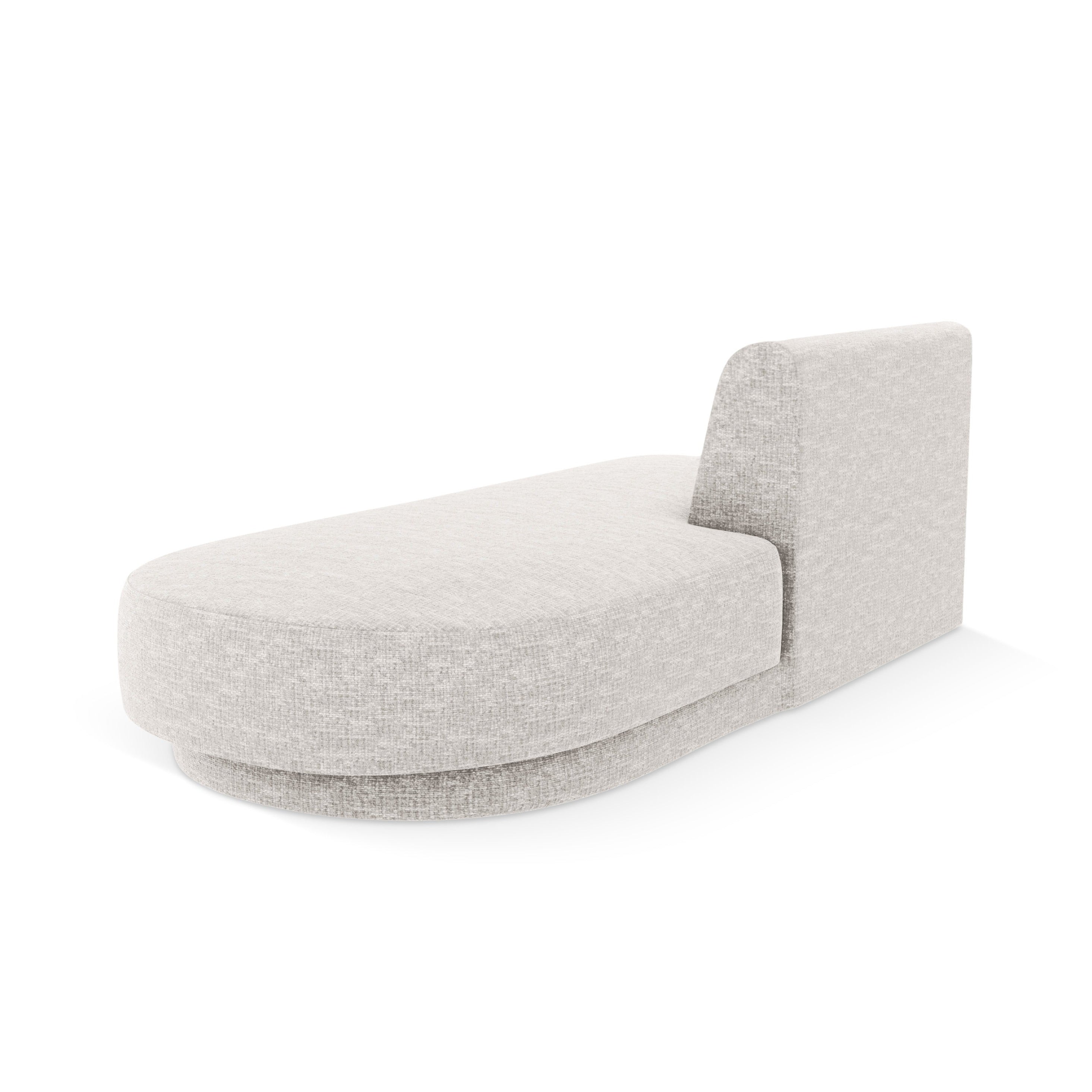 Right-facing 2-seater chaise longue MILEY light gray silky chenille