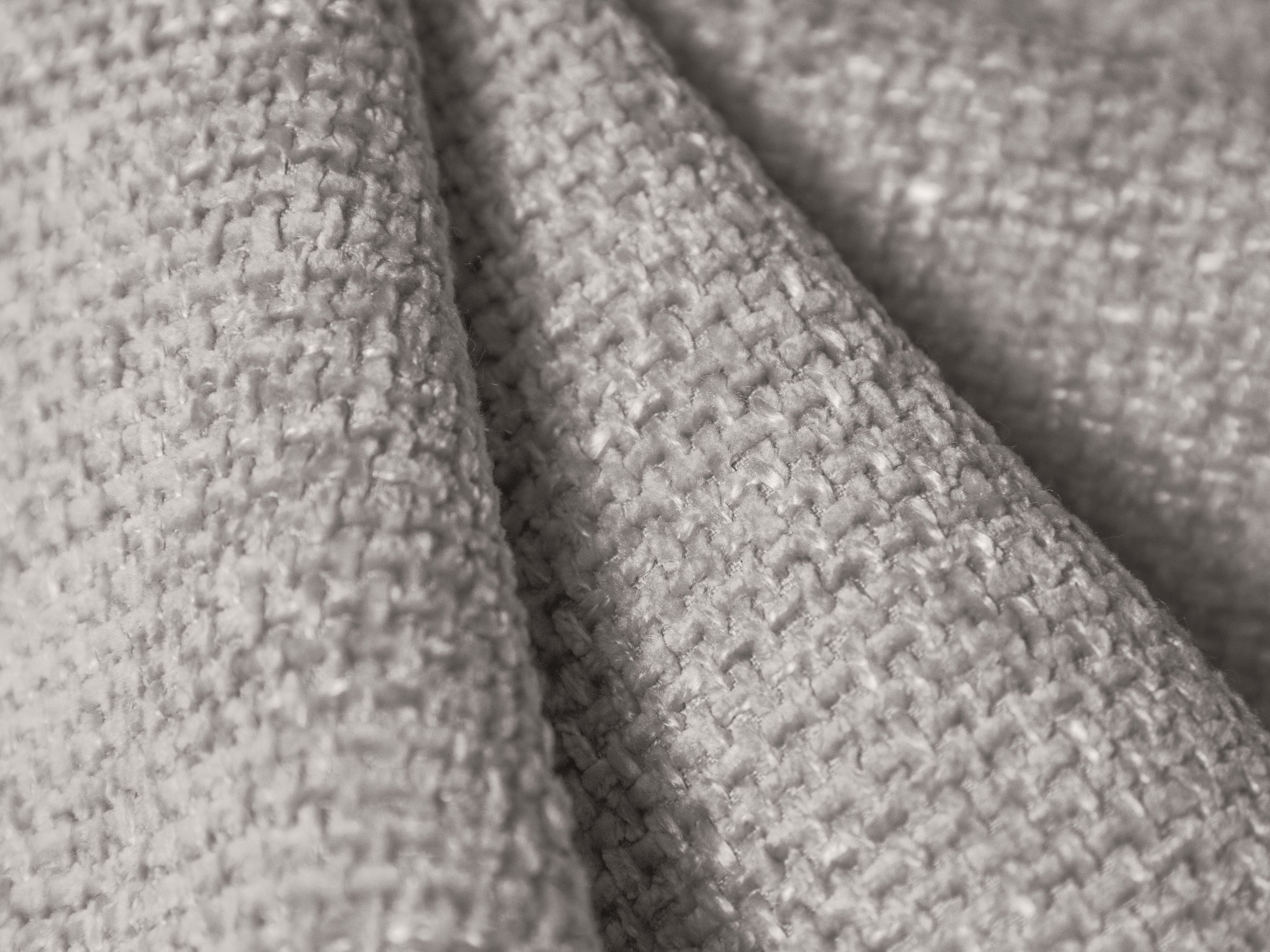 Left-facing 2-seater chaise longue MILEY light gray silky chenille