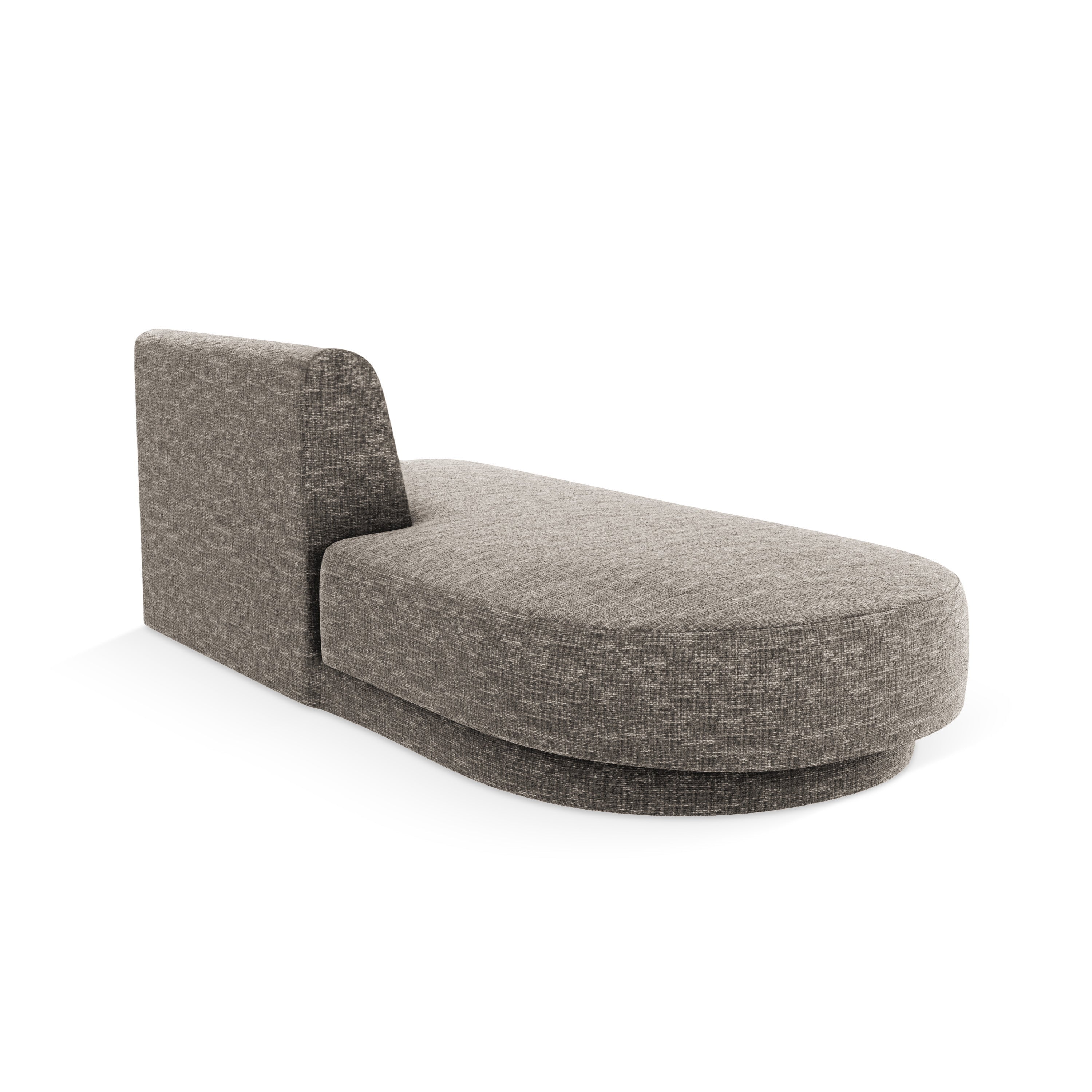 Left-facing 2-seater chaise longue MILEY gray silky chenille