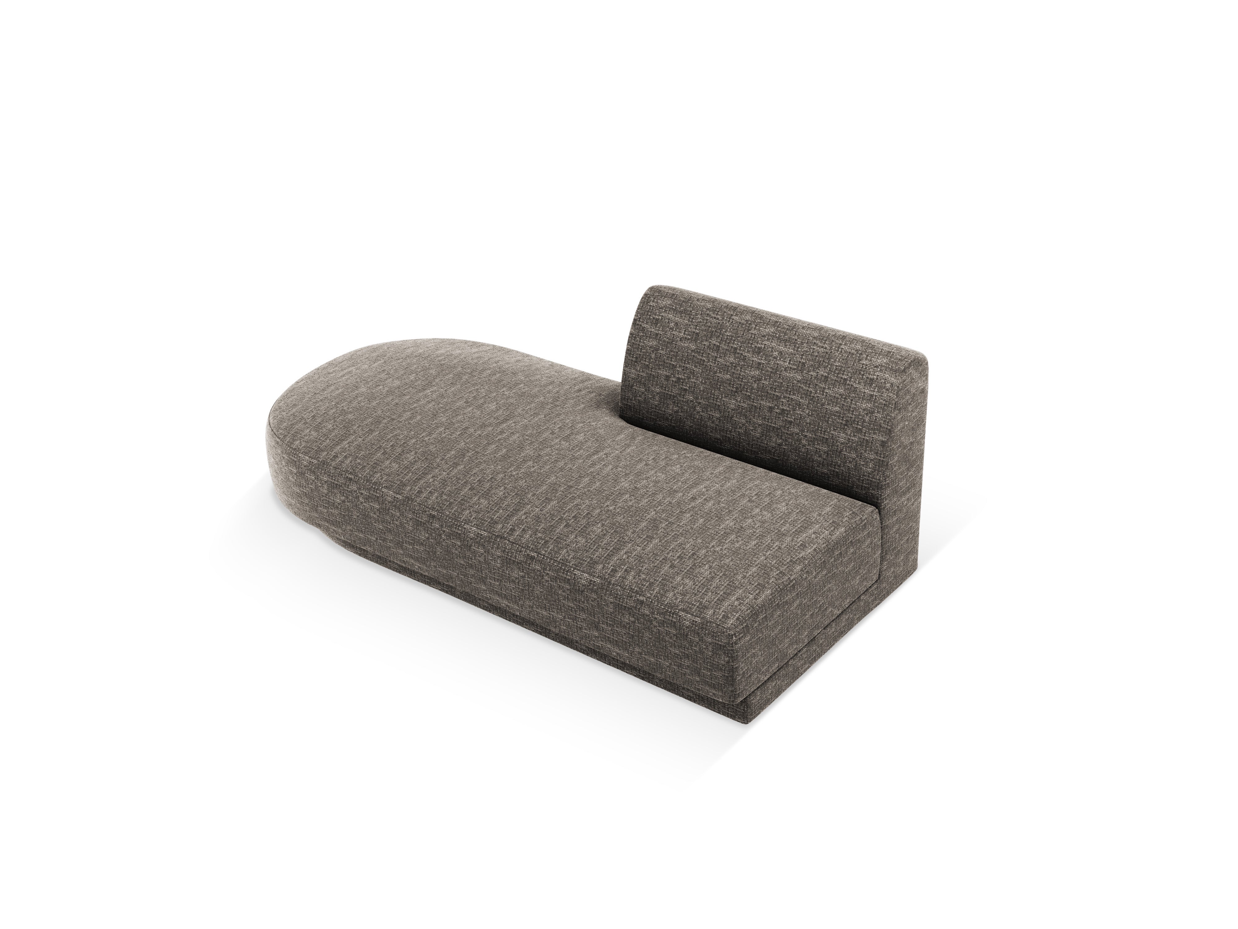 Left-facing 2-seater chaise longue MILEY gray silky chenille