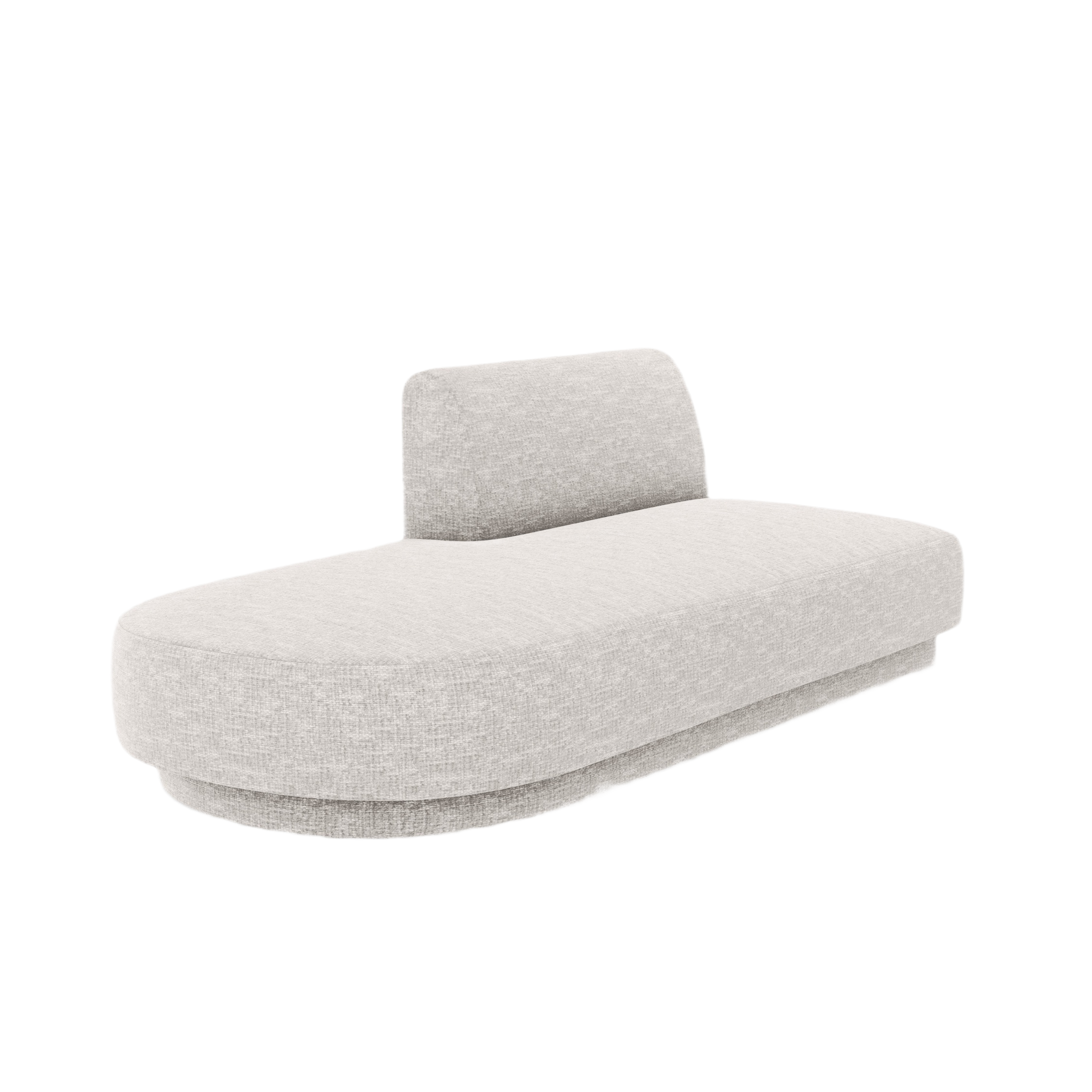 Szezlong 2-sitzig links MILEY graues Chenille