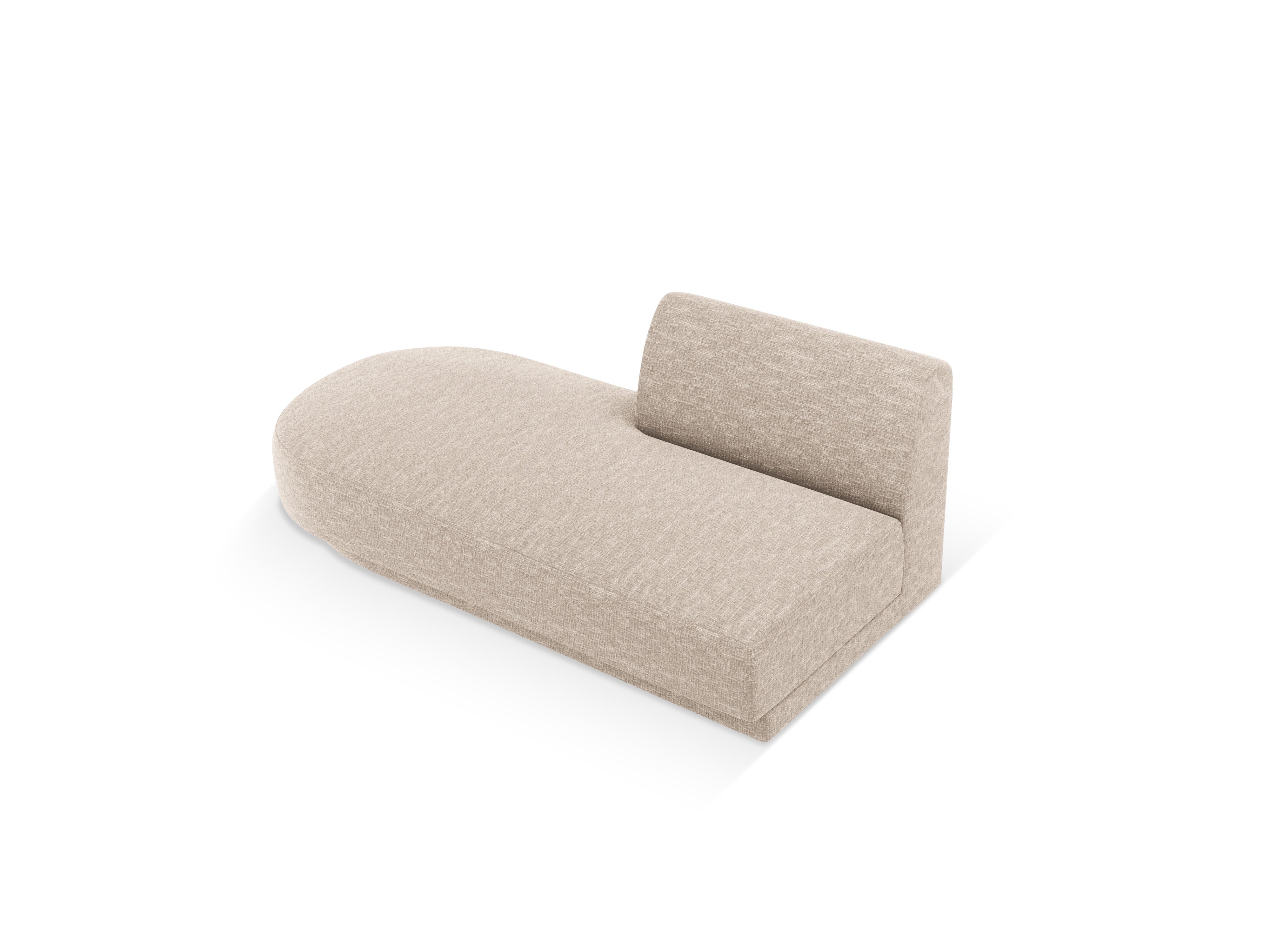 Left-facing 2-seater chaise longue MILEY beige chenille