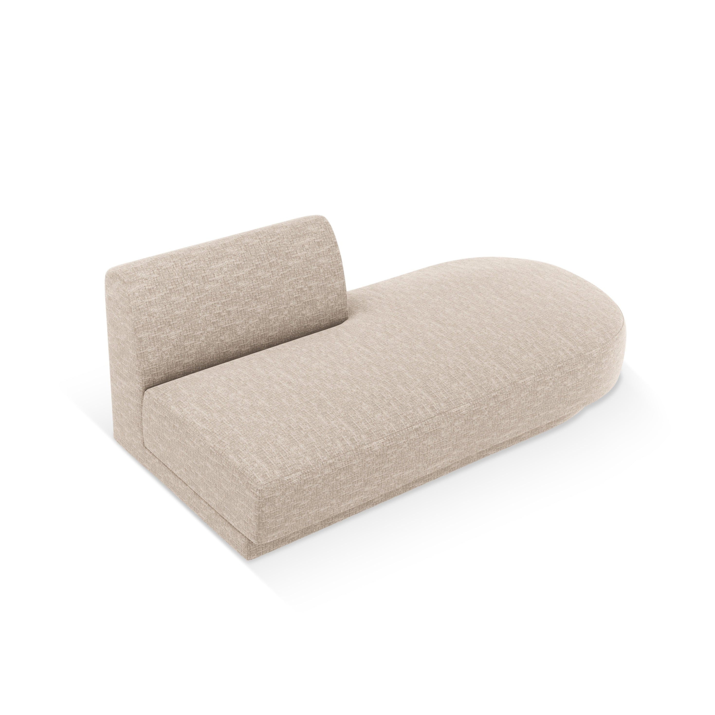 Right-facing 2-seater chaise longue MILEY beige chenille