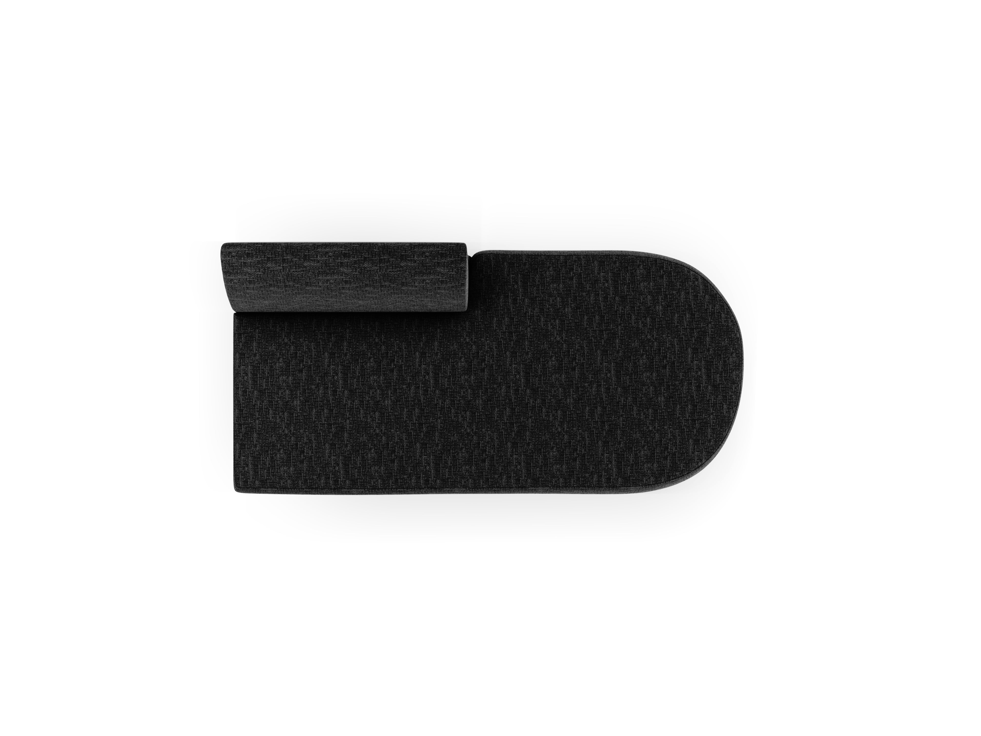 Right-facing 2-seater chaise longue MILEY black chenille