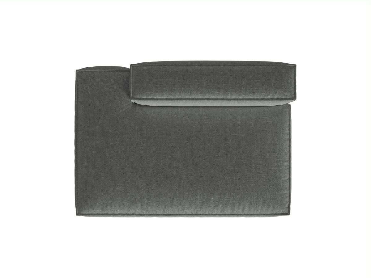 Sofa 3-osobowa z otomaną lewostronną NURIA szary – detal tkaniny