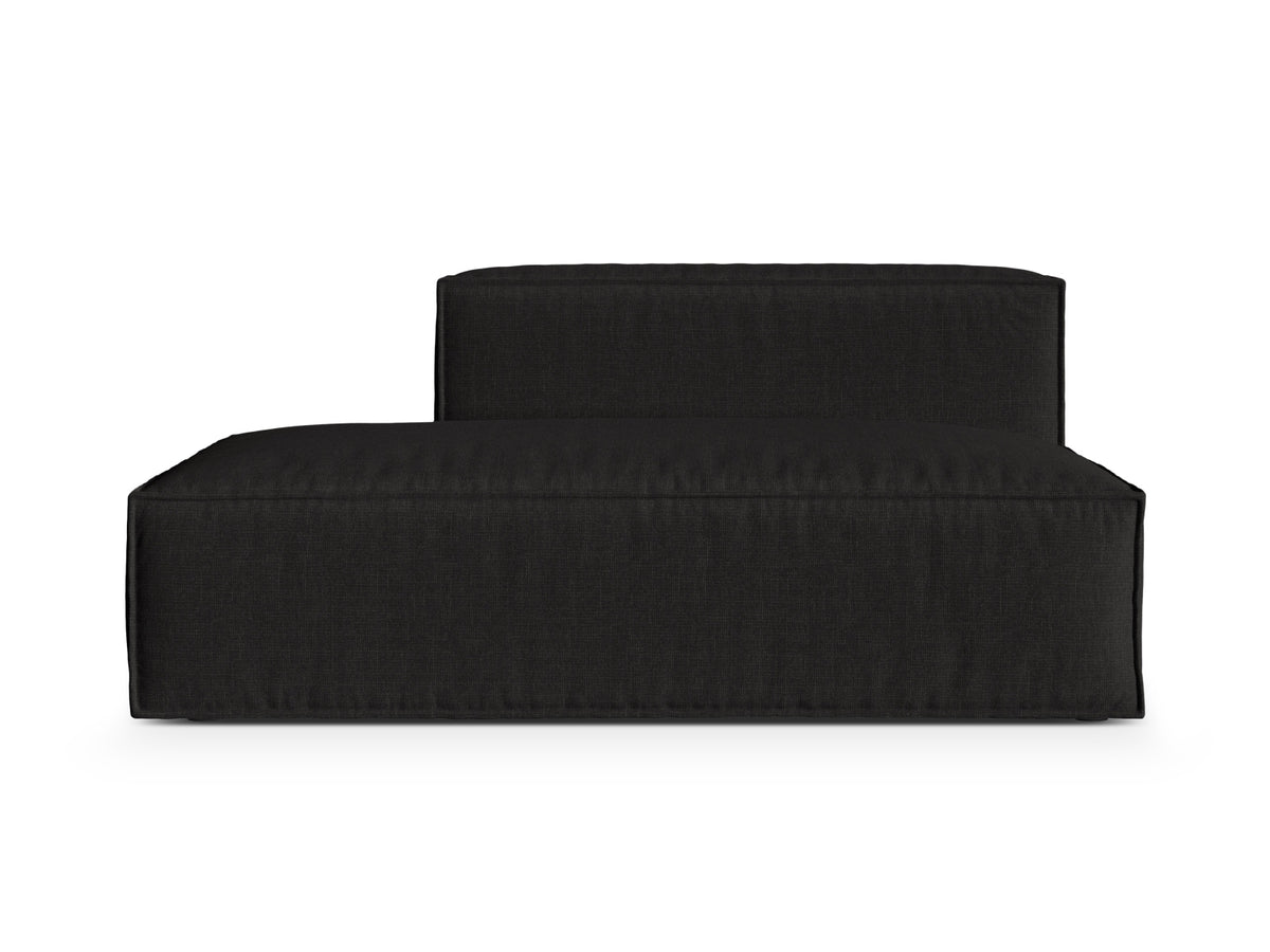 Sofa 3-osobowa z otomaną lewostronną NURIA czarny – Micadoni