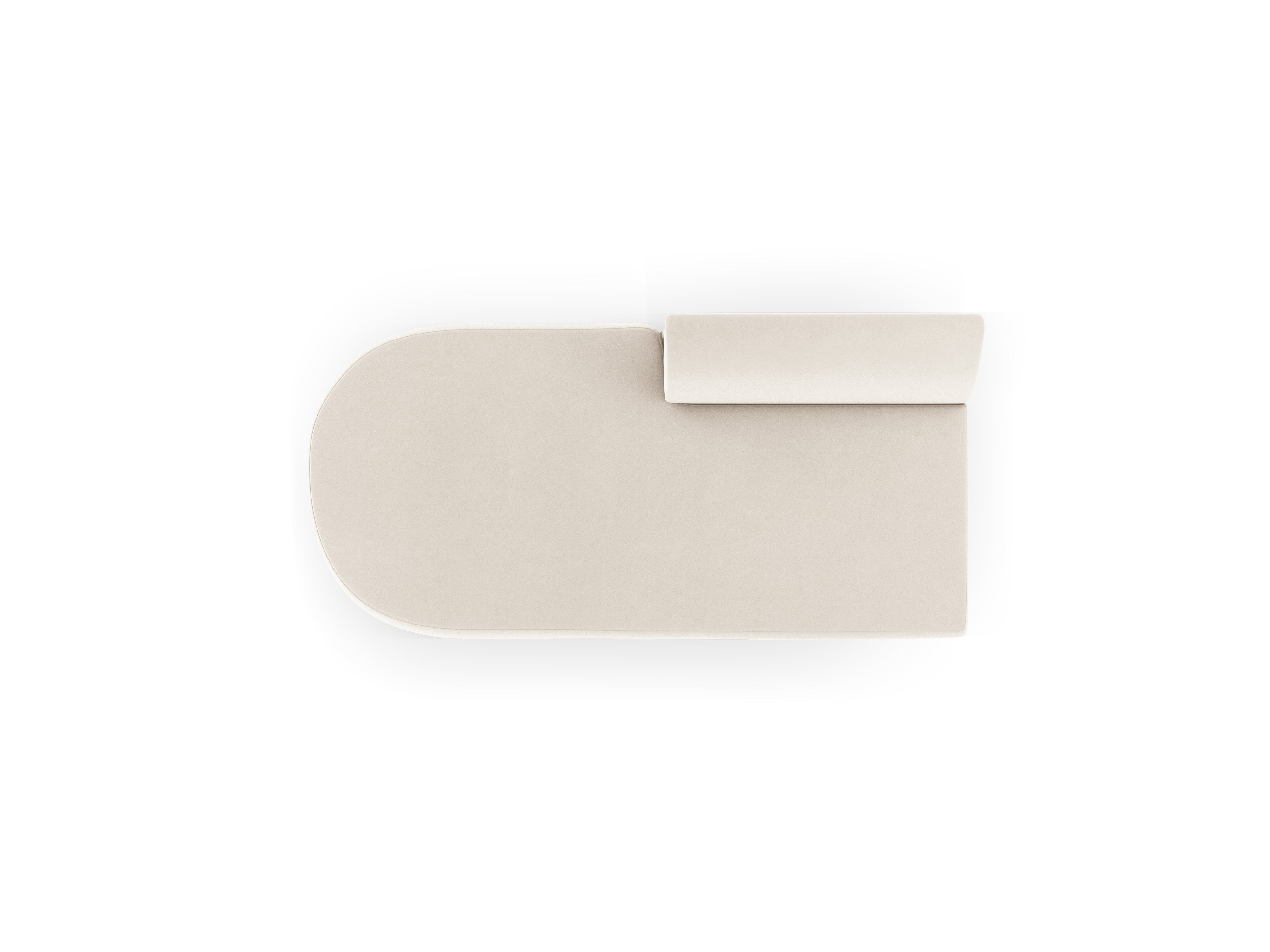 Szezlong 2-sitziger samtiger linksoffener MILEY hellbeige