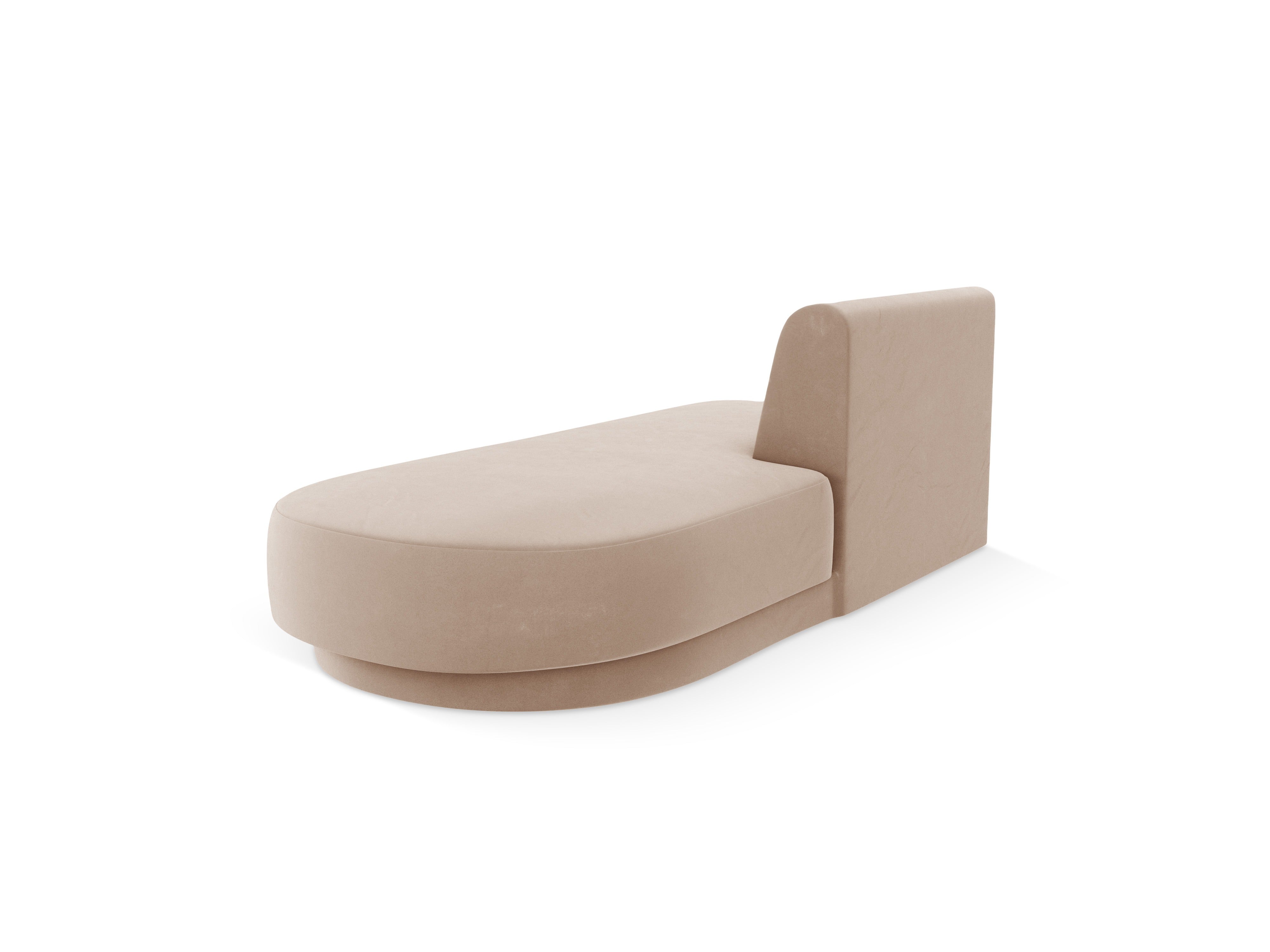 2-seater velvet right-facing chaise longue MILEY cappuccino